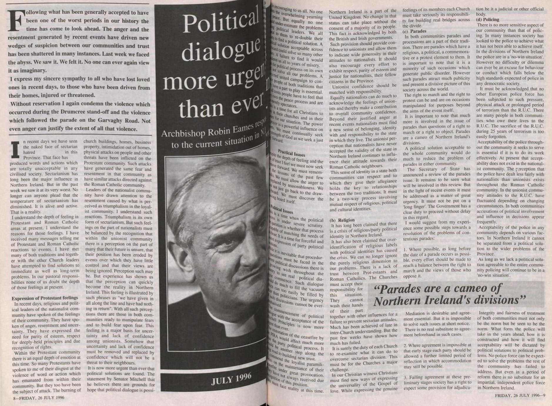 Church of Ireland Gazette Digital Archive Completed as Archbishop John McDowell Reviews 1990s Editions - Archive of the Month February 2021