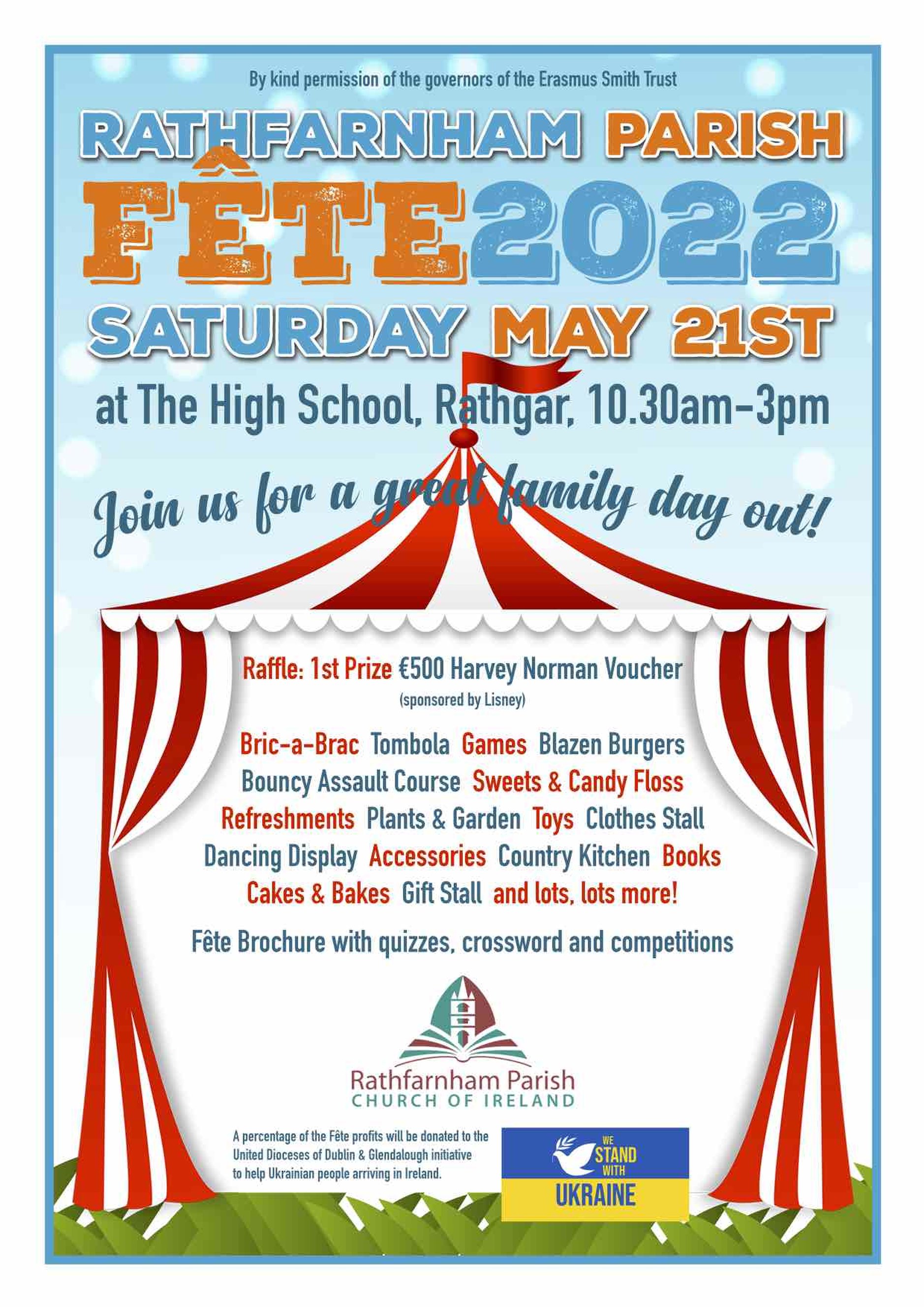 Rathfarnham Parish Fete 2022 - Saturday May 21 in the High School.