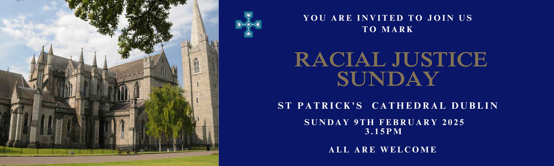 Racial Justice Sunday Service in St Patrick’s Cathedral Dublin - Sunday February 9 at 3.15pm