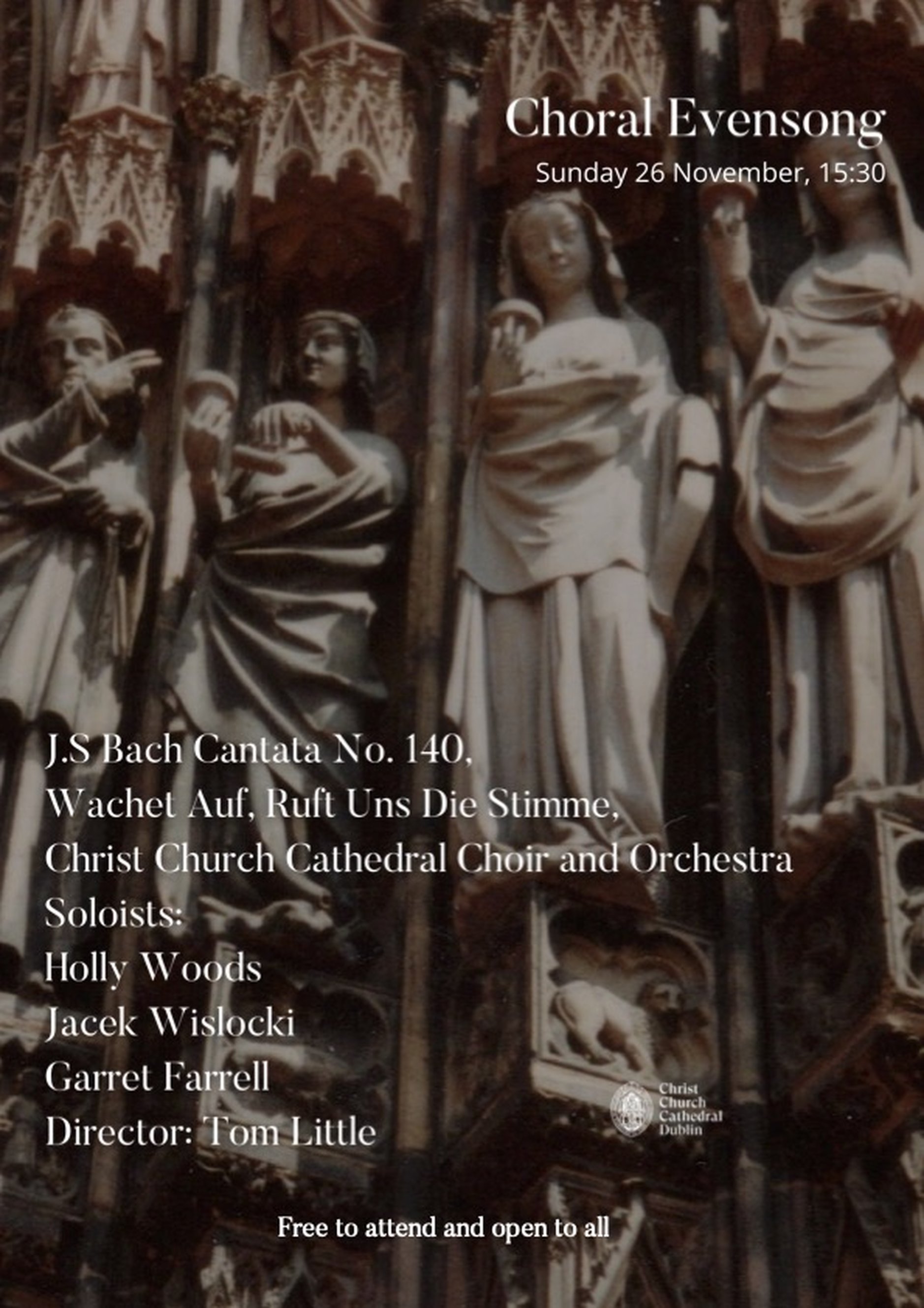 Bach’s Cantata, Wachet auf, with orchestra at Christ Church Cathedral