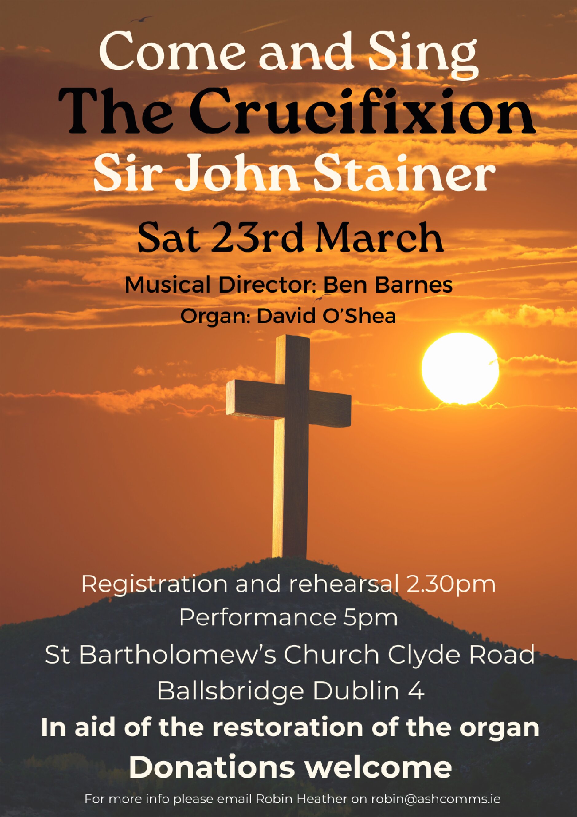 Singers Invited – Come and Sing Stainer’s Crucifixion