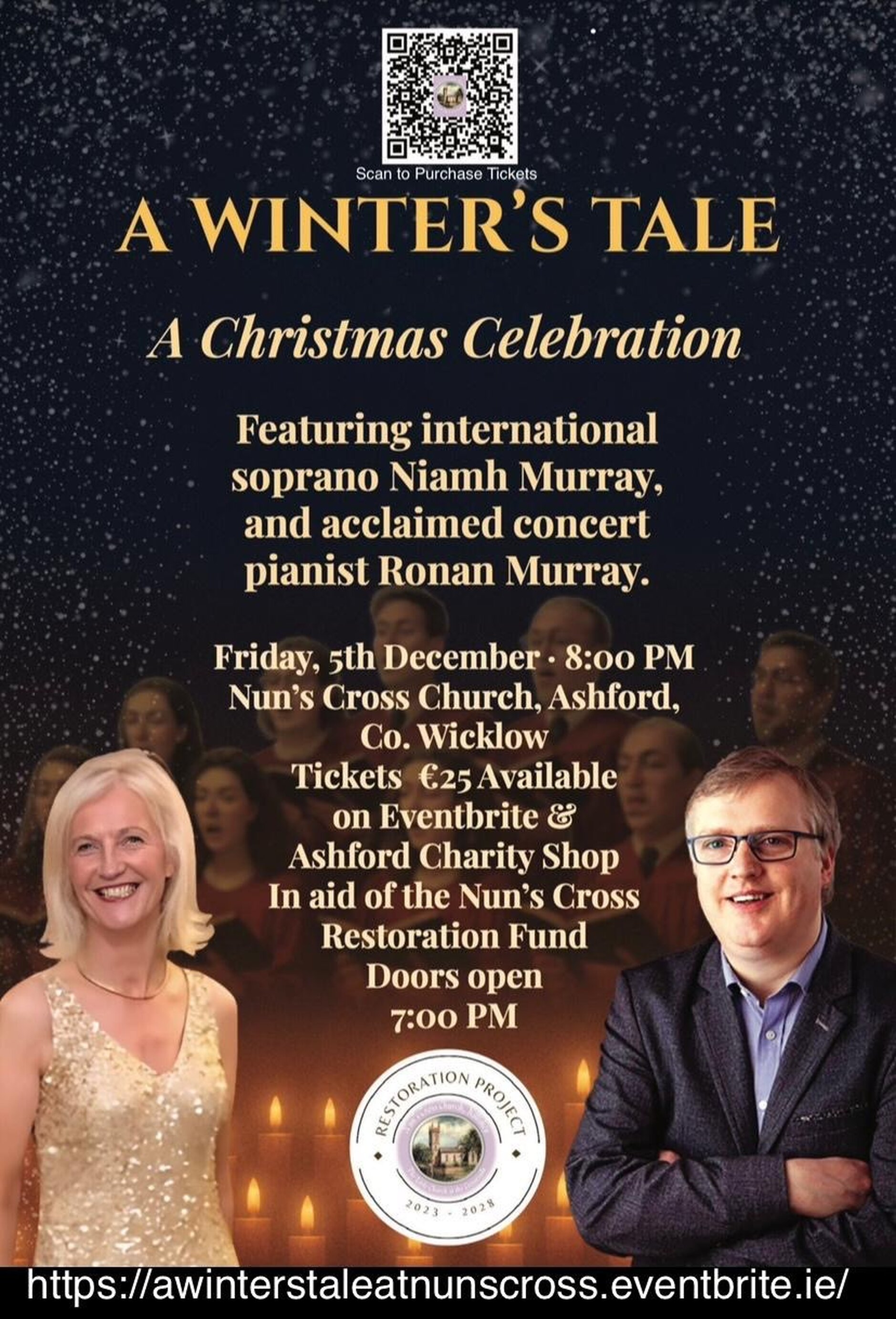 A Winter’s Tale in Nun’s Cross Church - An early Christmas treat is in store this Friday evening in Nun’s Cross Church, Killiskey (Ashford). Tickets on eventbrite or in Ashford Charity Shop.