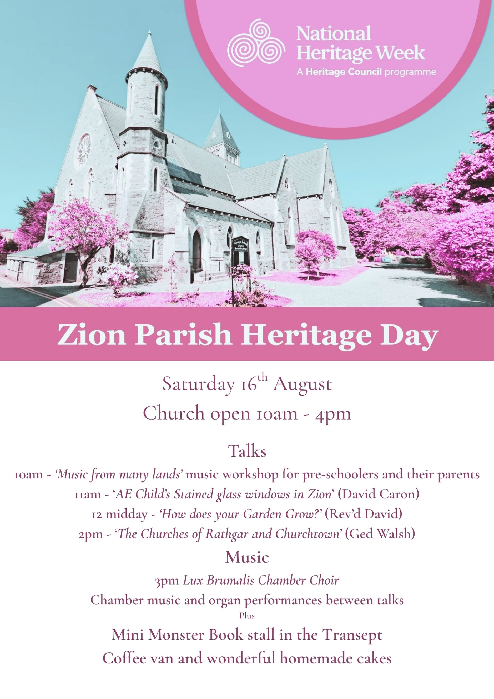 Zion Parish Heritage Day - Excciting line up of events for Zion Parish Heritage Day on Saturday August 16. All welcome.