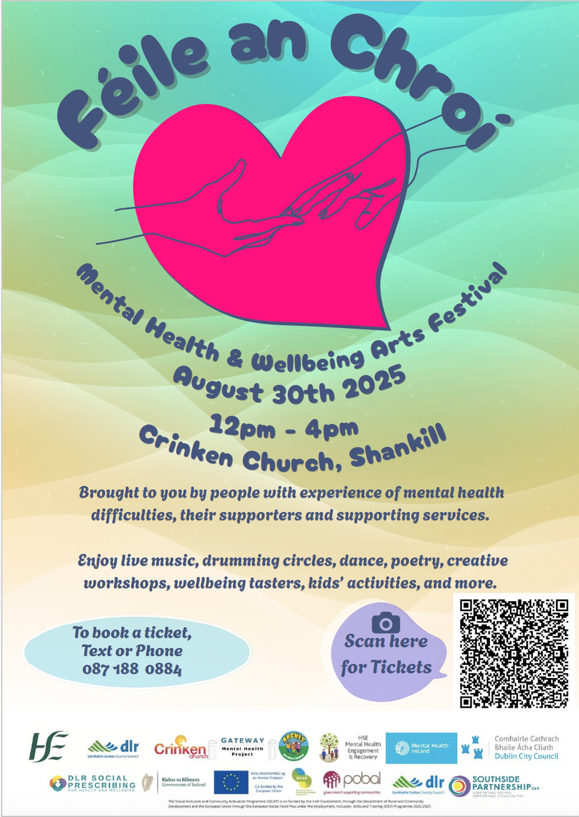 Feile an Chroi – Crinken Mental Health Festival - Mental Health and Wellbeing Arts Festival – Crinken Church – August 30.