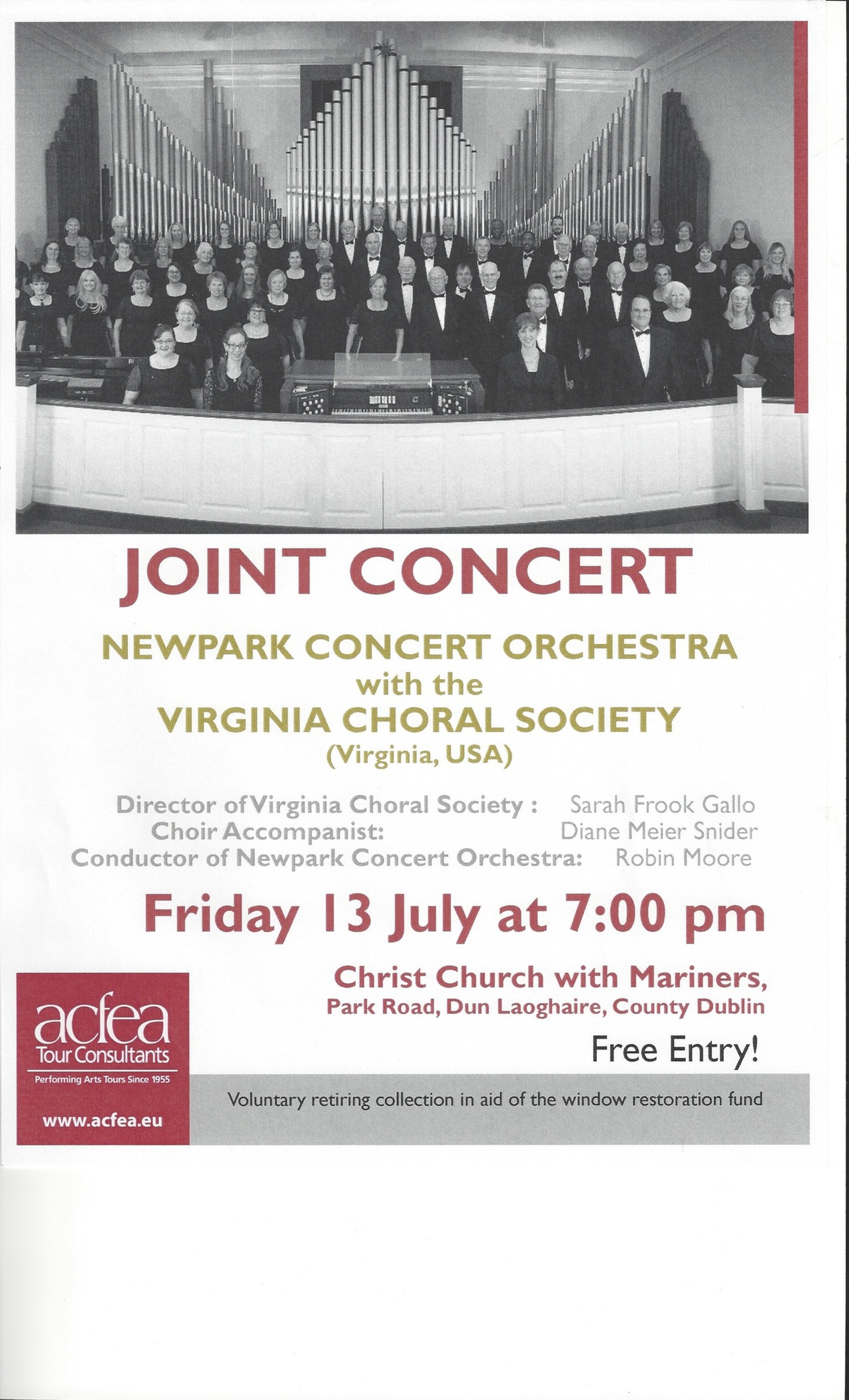 Joint Concert in Christ Church Dun Laoghaire - Newpark Concert Orchestra with the Virginia Choral Society. Free entry with retiring collection.