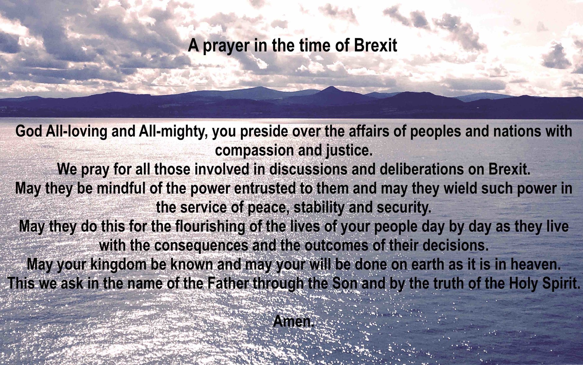 A Prayer in the Time of Brexit - With just 40 days to go until we reach the date when the UK is expected to leave the European Union, Archbishop Michael Jackson has written a prayer for use by all at this time.