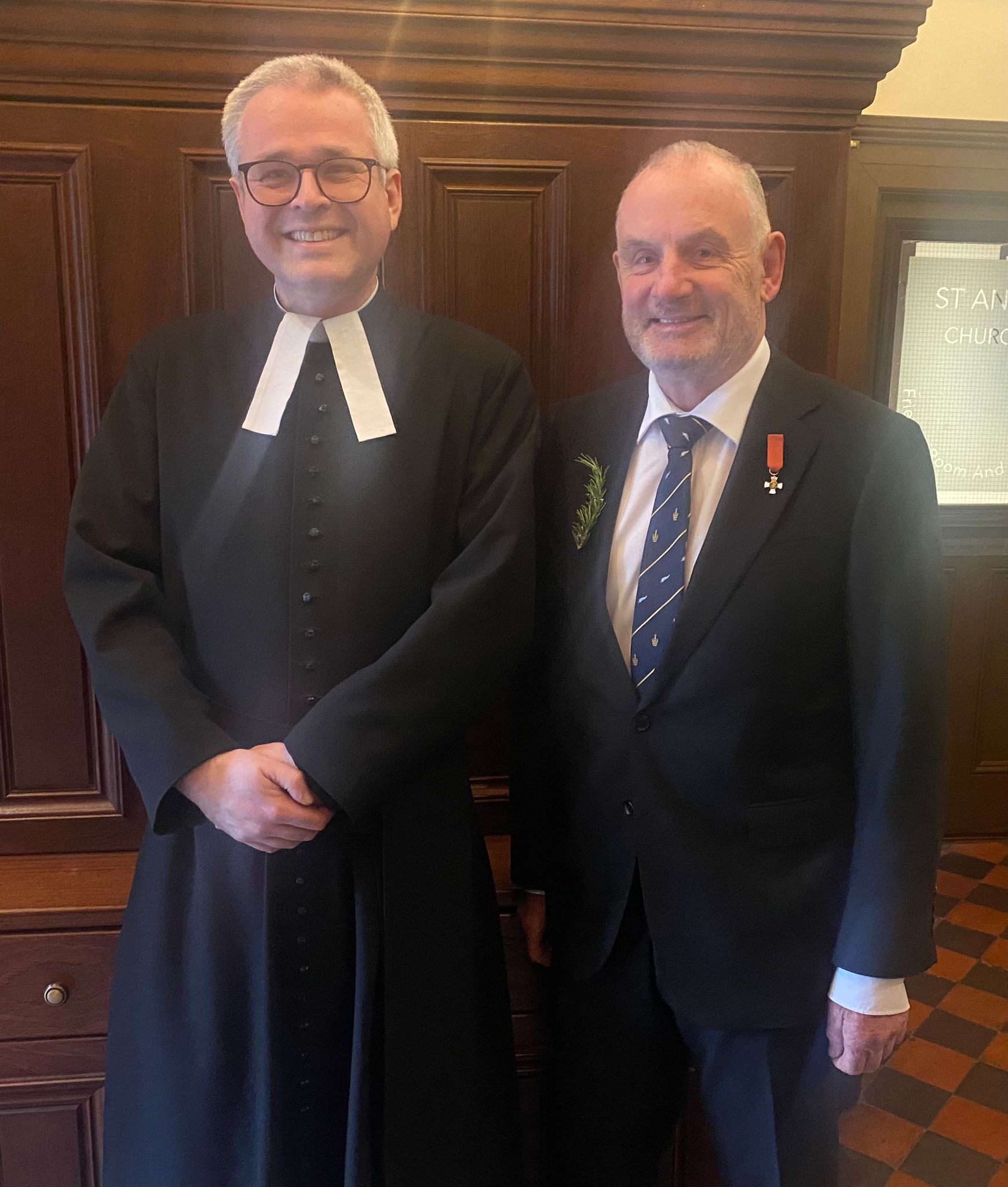 The Revd Canon Paul Arbuthnot and the New Zealand Ambassador Sir Trevor Mallard.