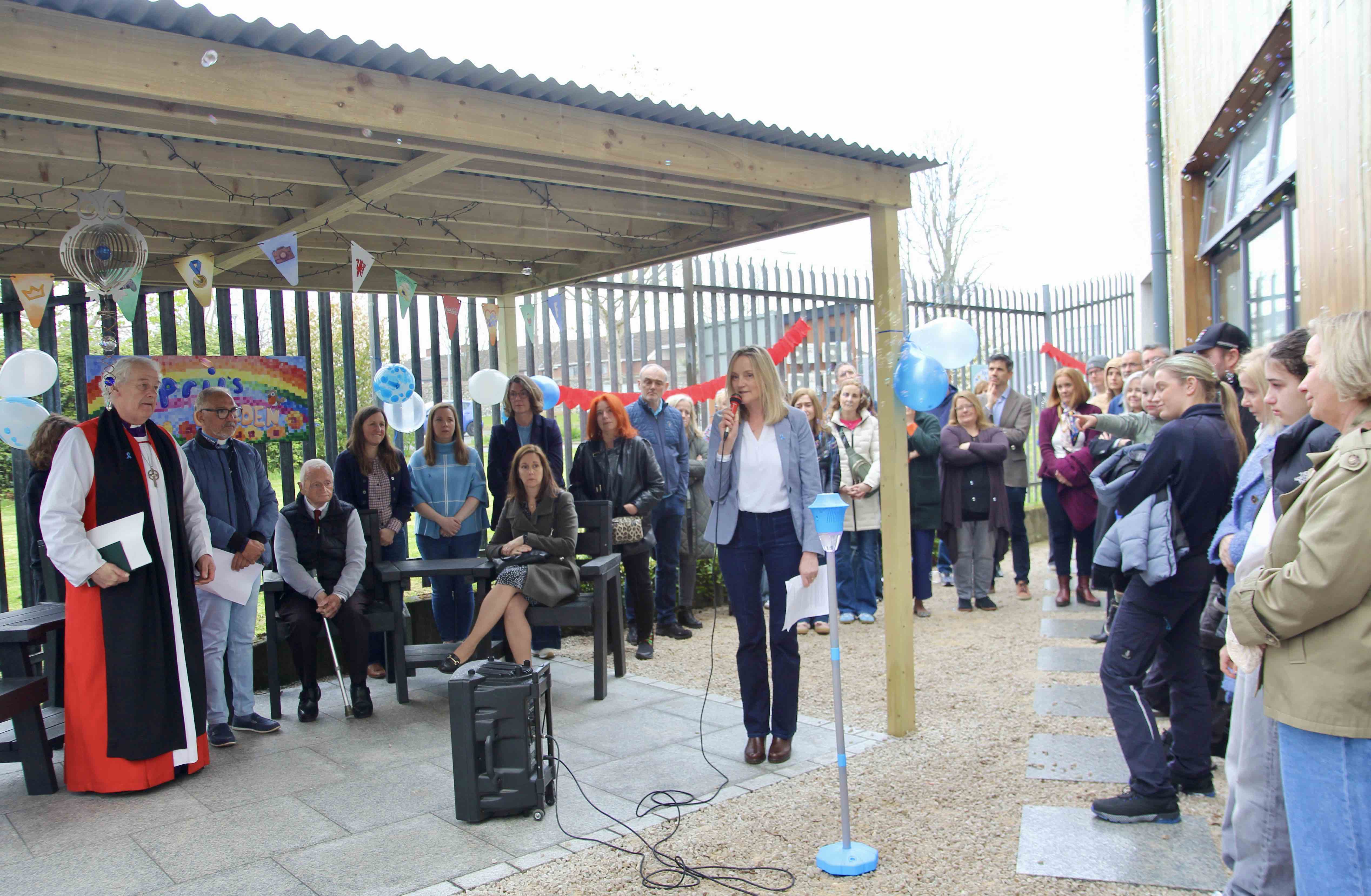 The dedication of April's Garden.