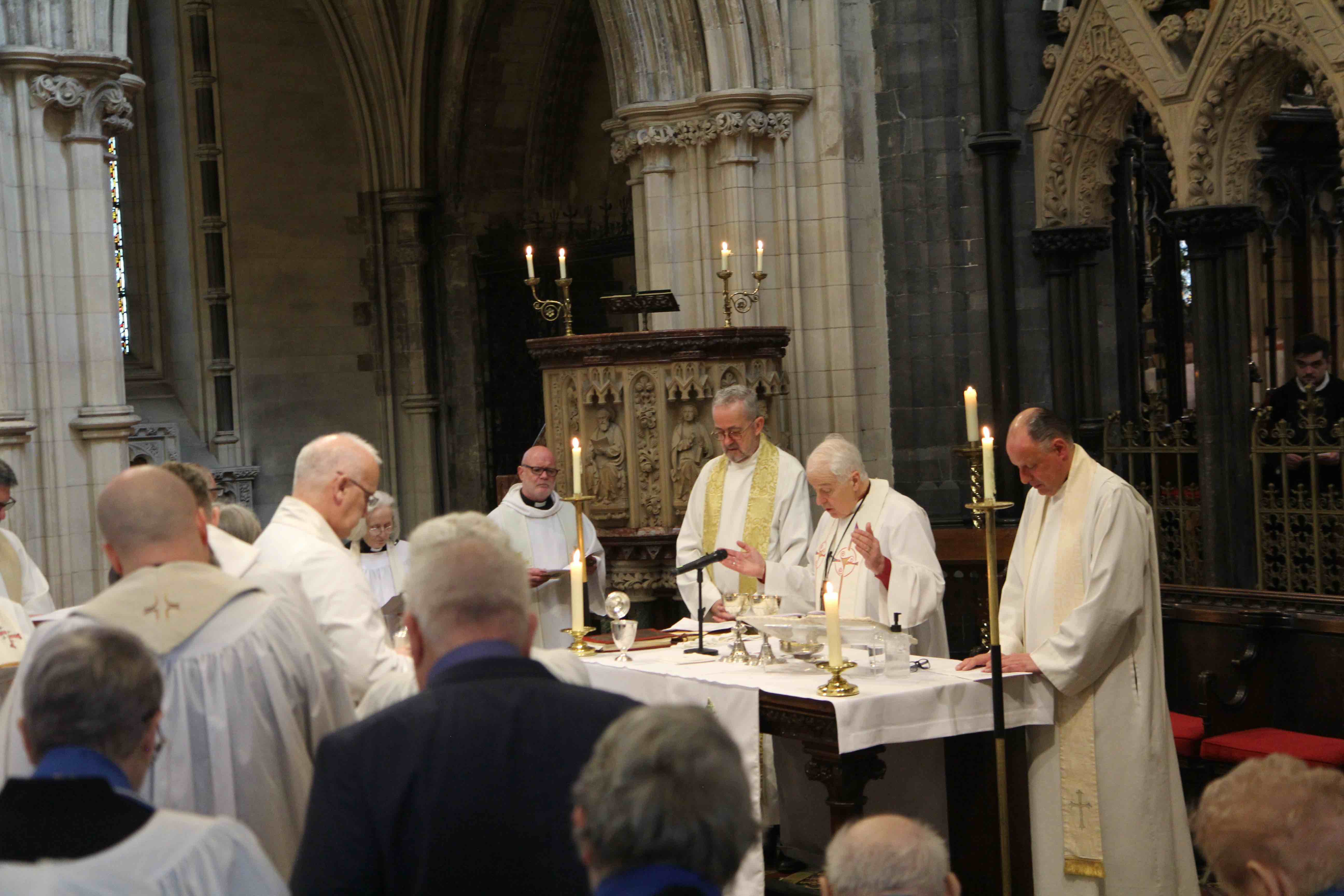 The consecration of the oils.