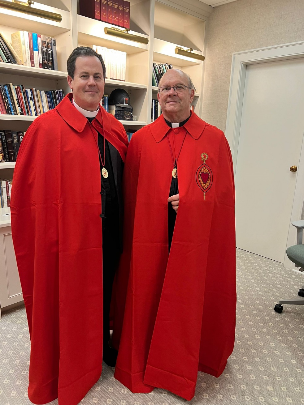 The Revd Chip Edens, Rector of Christ Church, Charlotte with the Revd Donald Fishburne following their joint investiture into the Order of St Laurence by the Very Revd Dermot Dunne.