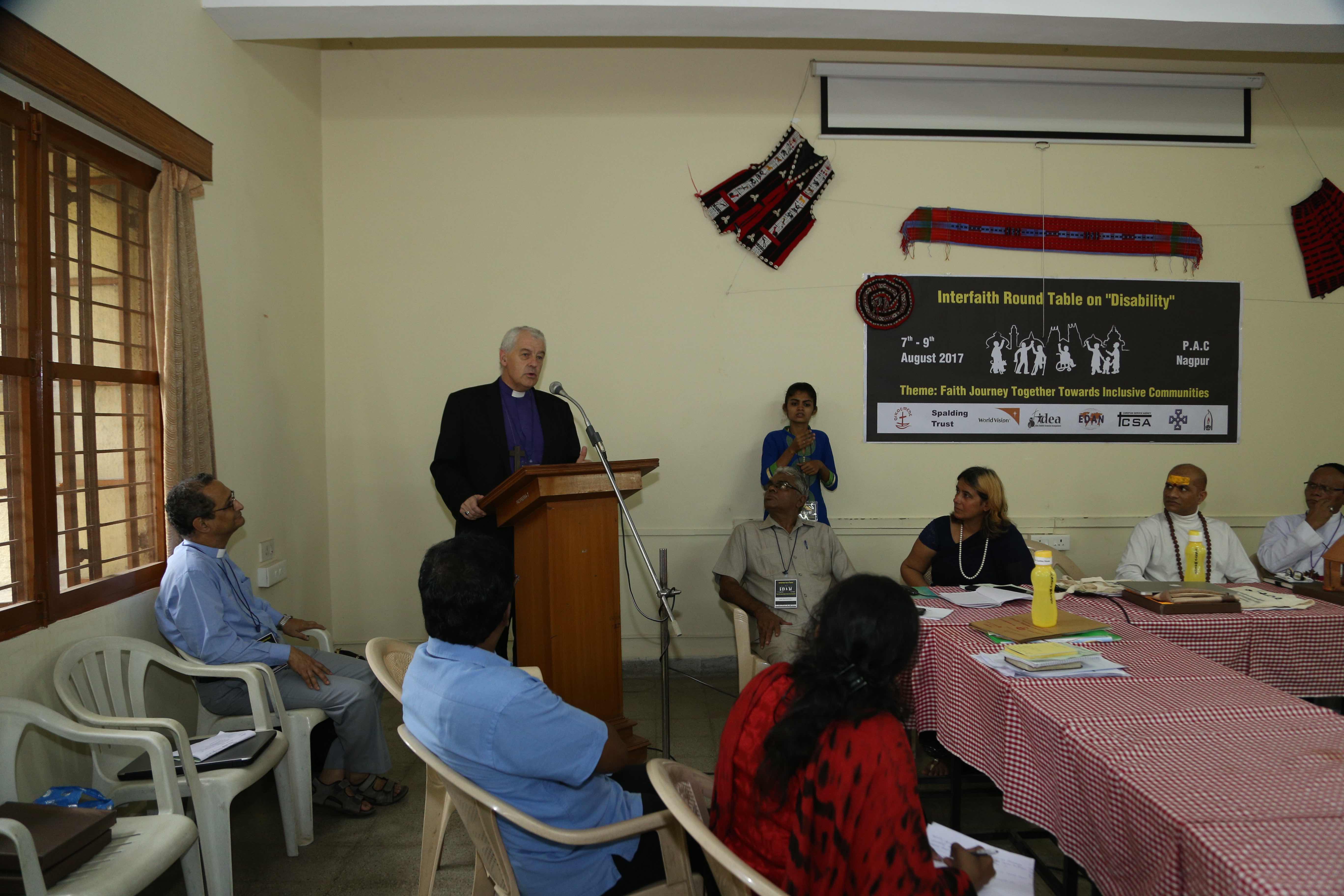 Archbishop Michael Jackson addressing the Conference on Inter Faith Approaches to Disability Issues