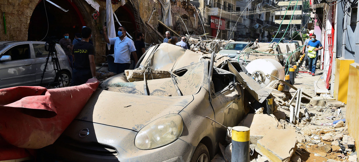 The aftermath of the explosion in Beirut on August 4. (Photo: UN)