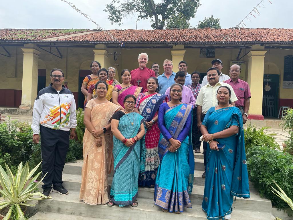 With the Principal and staff of St Columba's School.