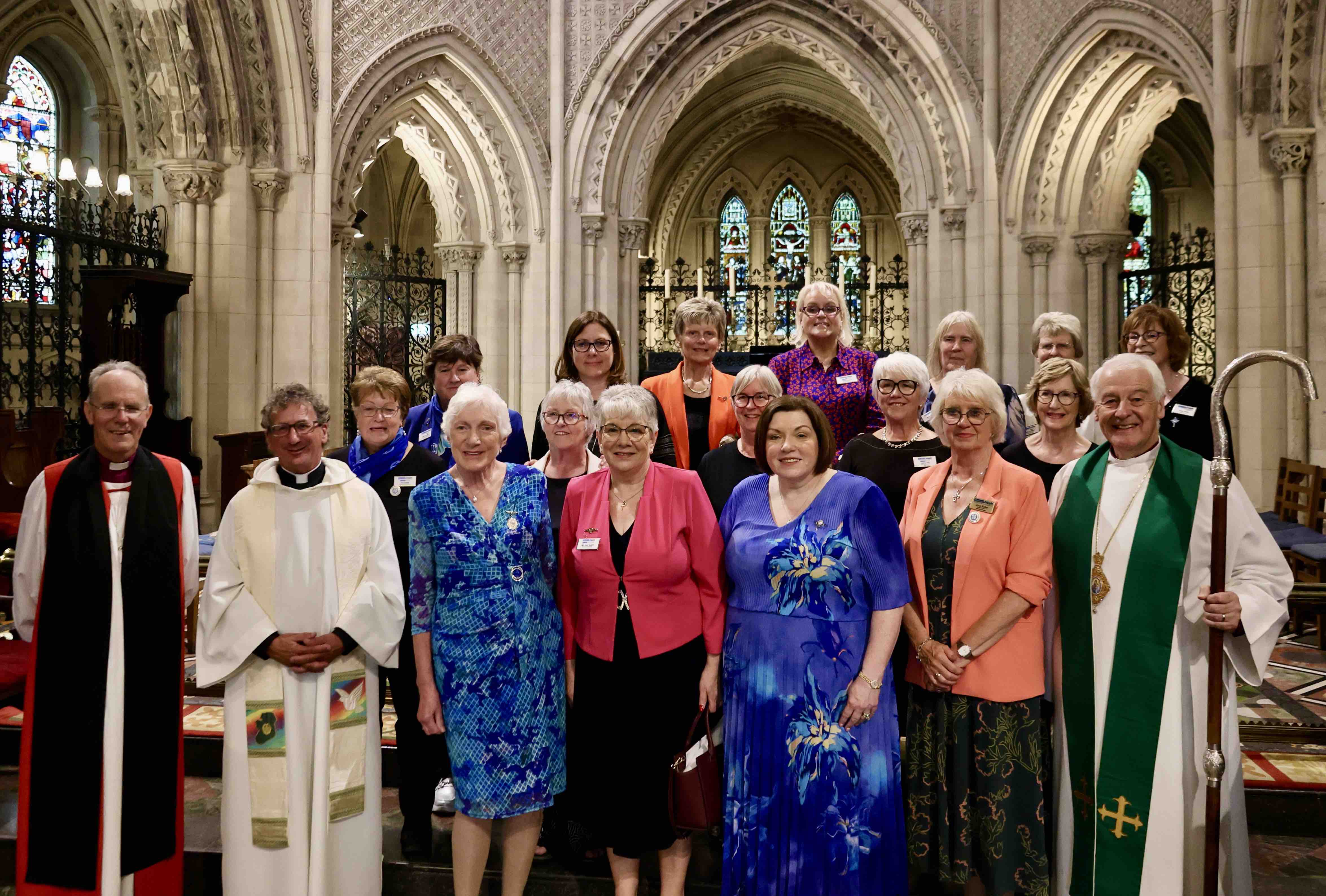 The Mothers' Union All Ireland Trustees with All Ireland President Kay Clarke, Lady Christine Eames, Bishop Ian Ellis, the Revd Alistair Doyle and Archbishop Michael Jackson.