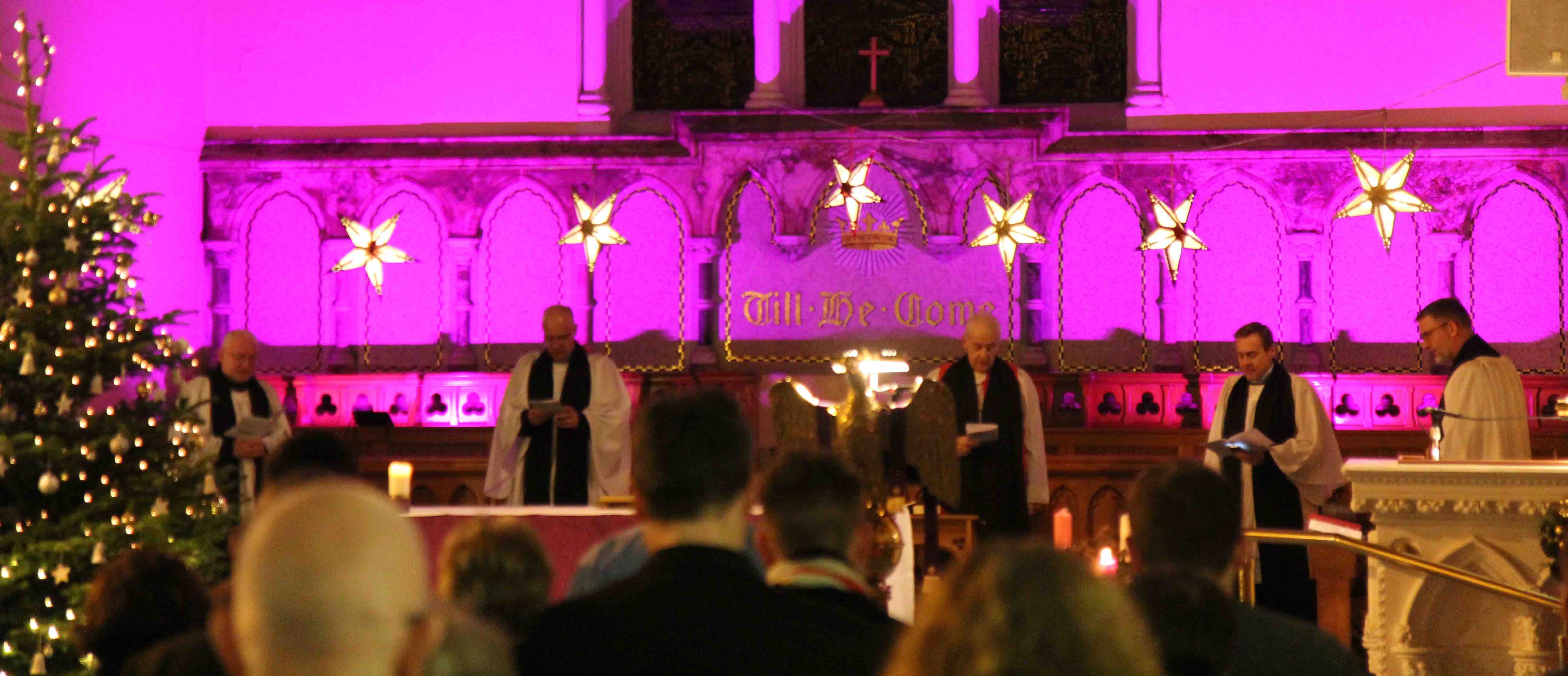 The Revd Dr Paddy McGlinchey, Canon Dr Maurice Elliott, Archbishop Michael Jackson, the Revd Dr William Olhausen and the Revd Rob Jones.