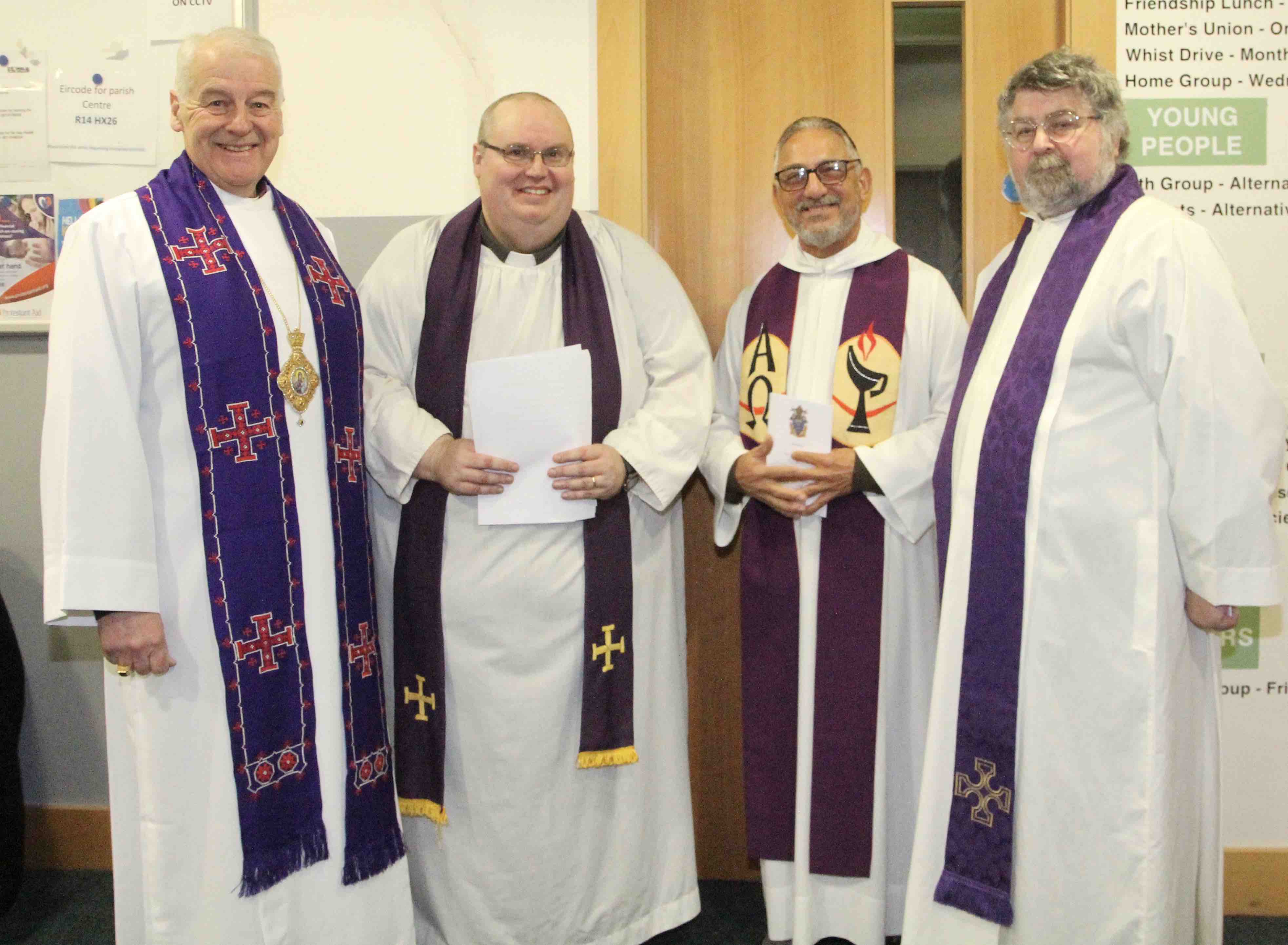 Archbishop Michael Jackson, the Revd Conor O'Reilly, the Revd Kevin Bonne (preacher) and Archdeacon Neal O'Raw.