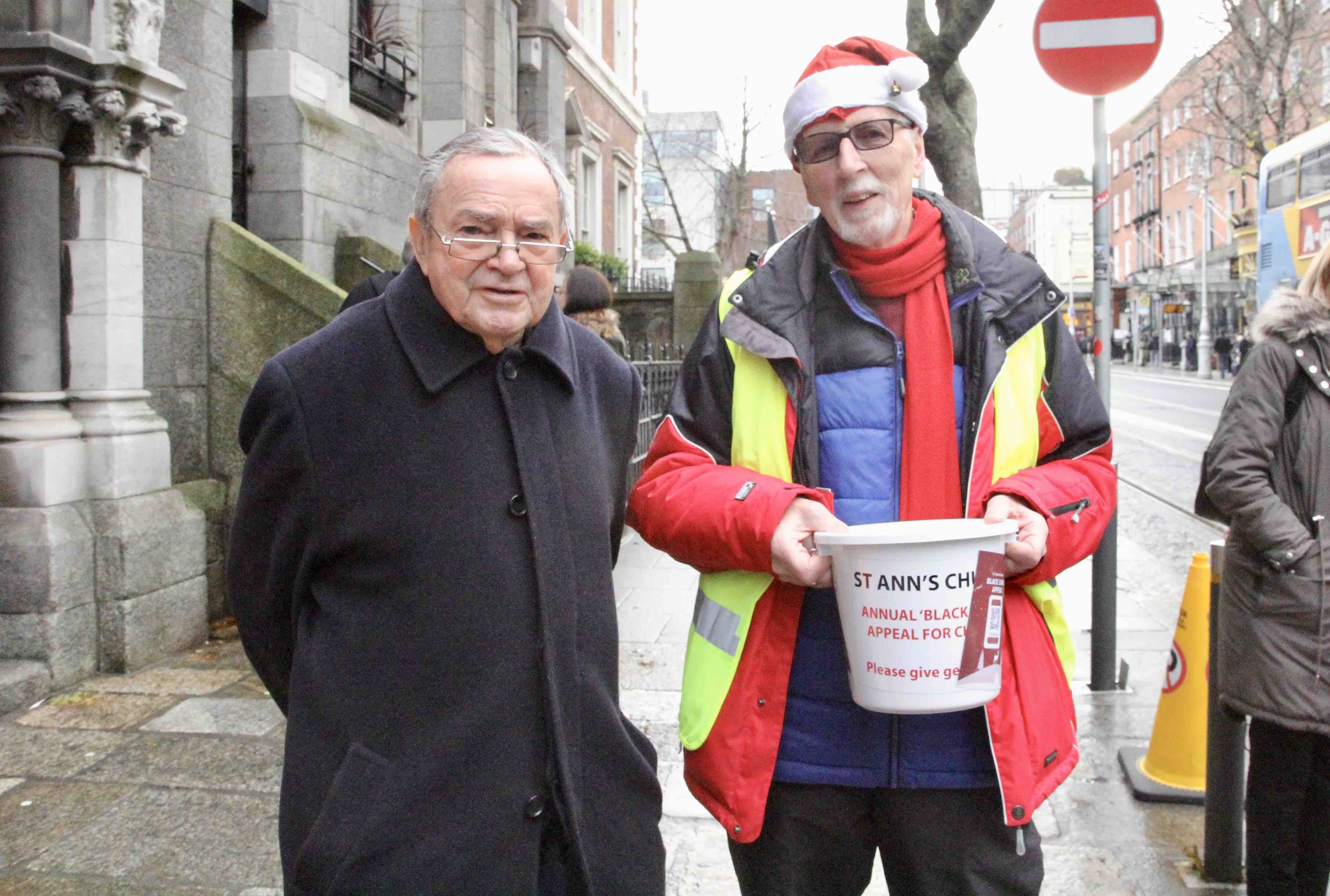 Arthur Vincent and Des Campbell supporting St Ann's Black Santa Appeal.