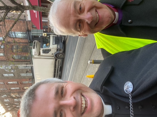 The Vicar of St Ann's, Canon Paul Arbuthnot and Archbishop Michael Jackson.