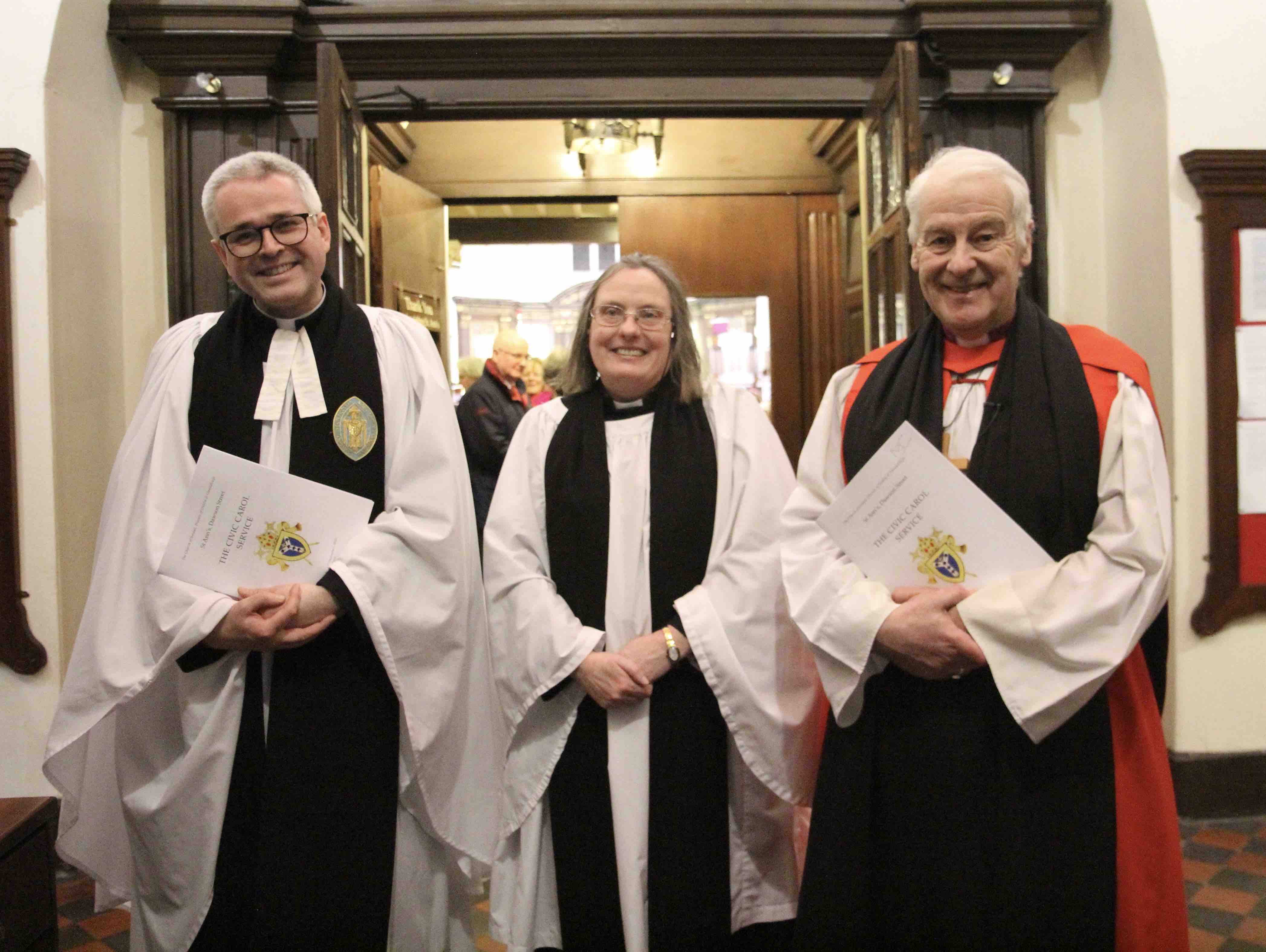 Canon Paul Arbuthnot, the Revd Yvonne Ginnelly and Archbishop Michael Jackson.