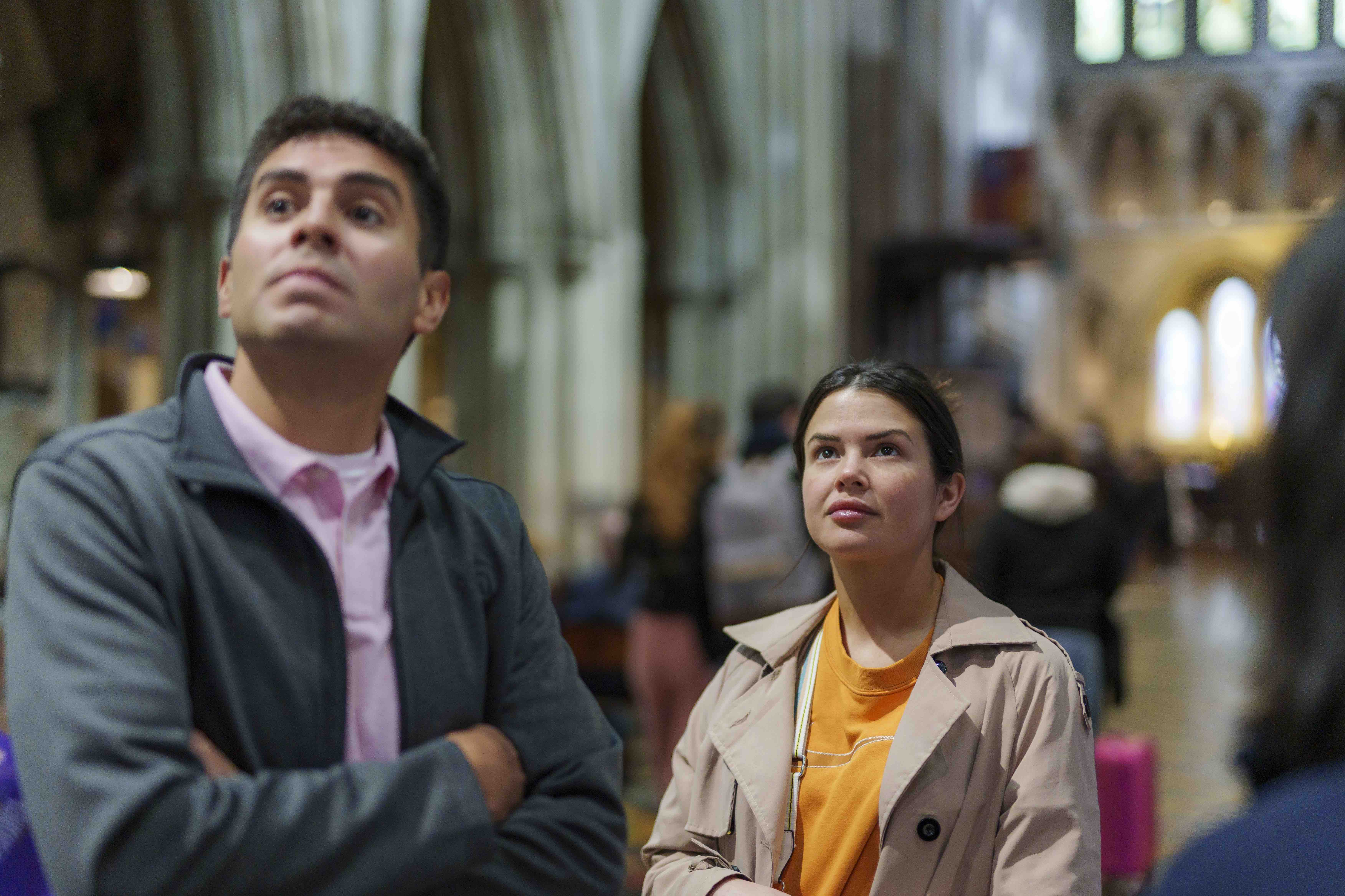 Visitors explore St Patrick's Cathedral.