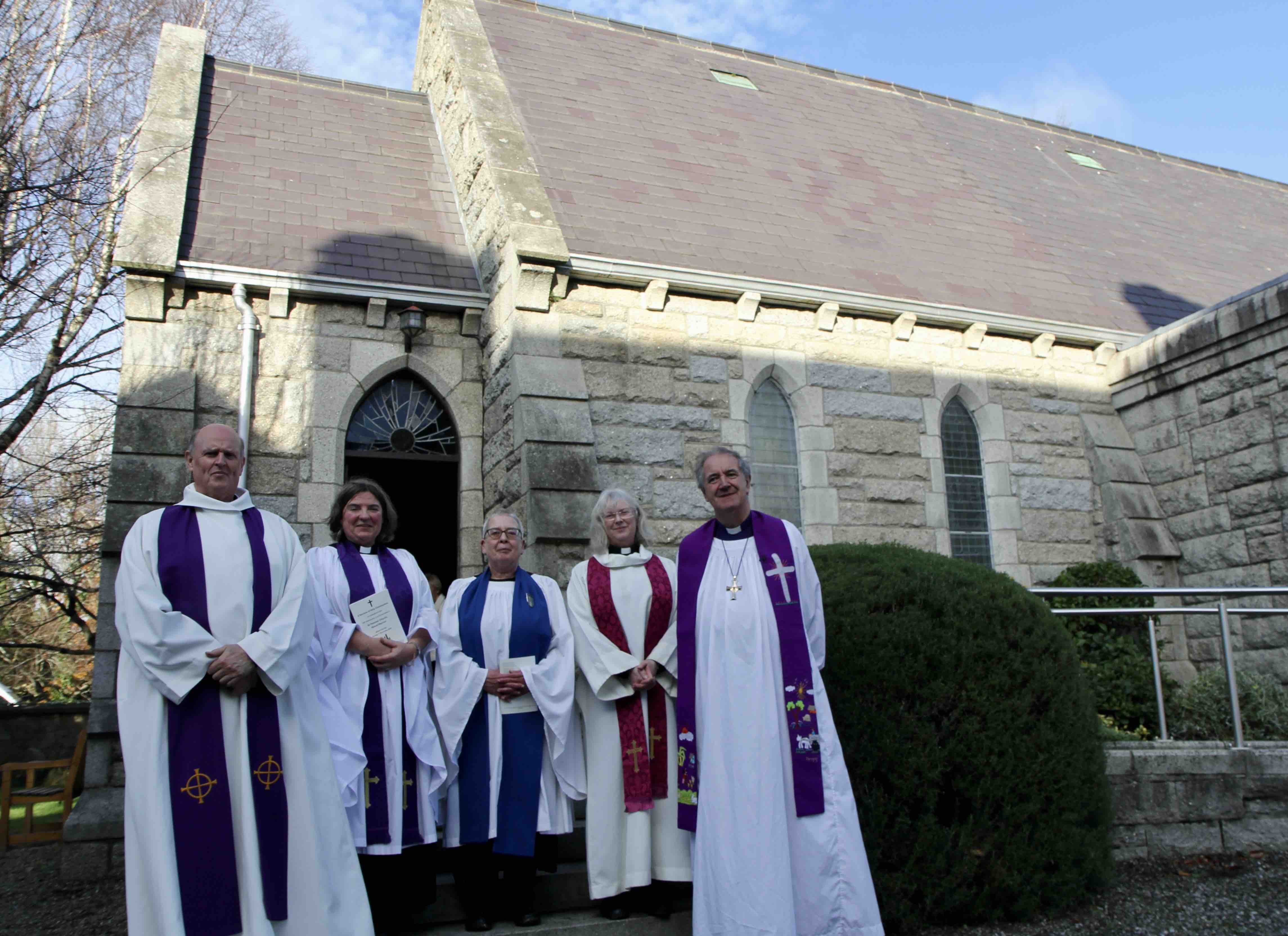 Canon Gary Hastings, Canon Gillian Wharton, Uta Raab, the Revd Ruth Elmes and Bishop Michael Burrows.