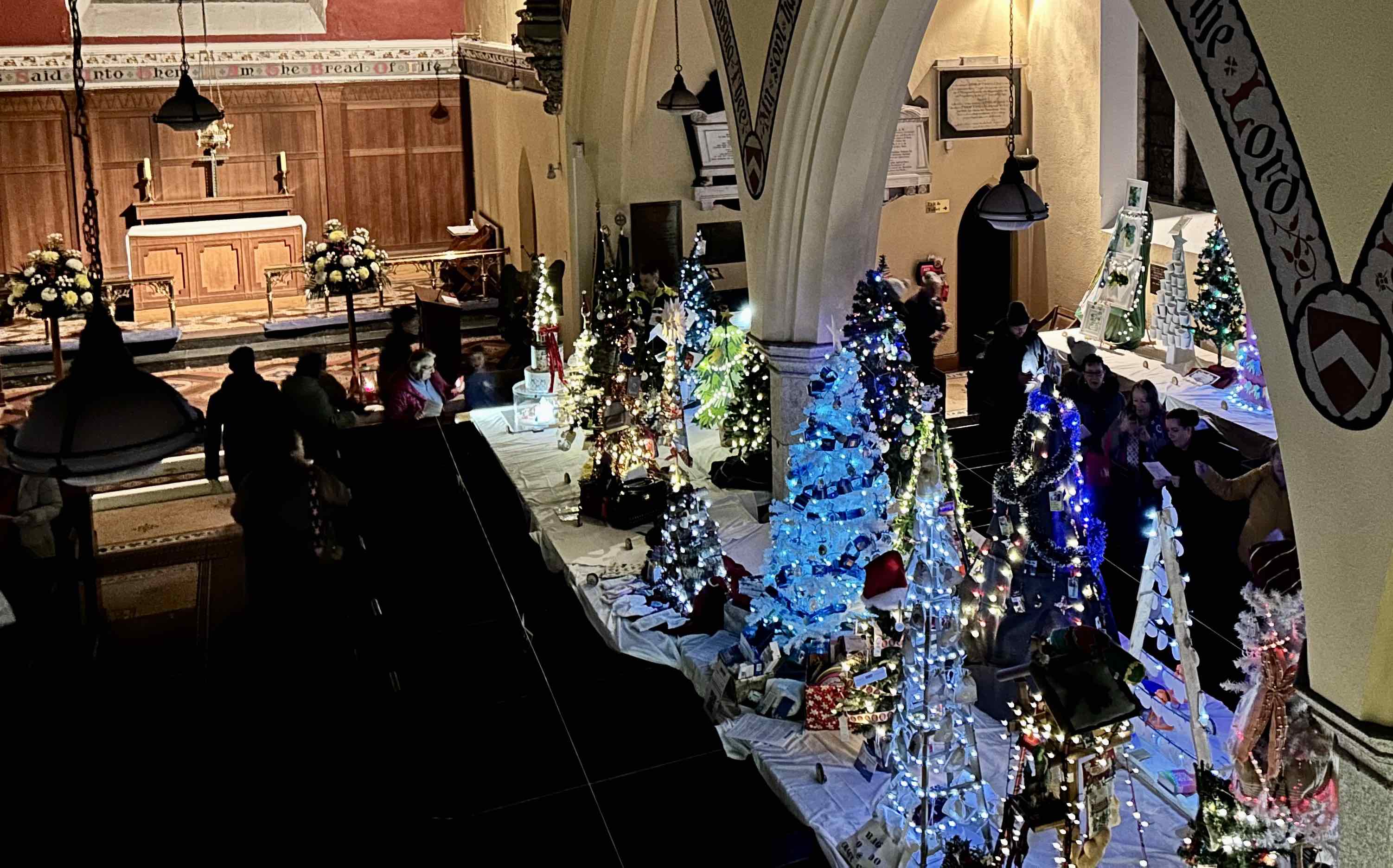 The view from above of the Castleknock Christmas Tree Festival.