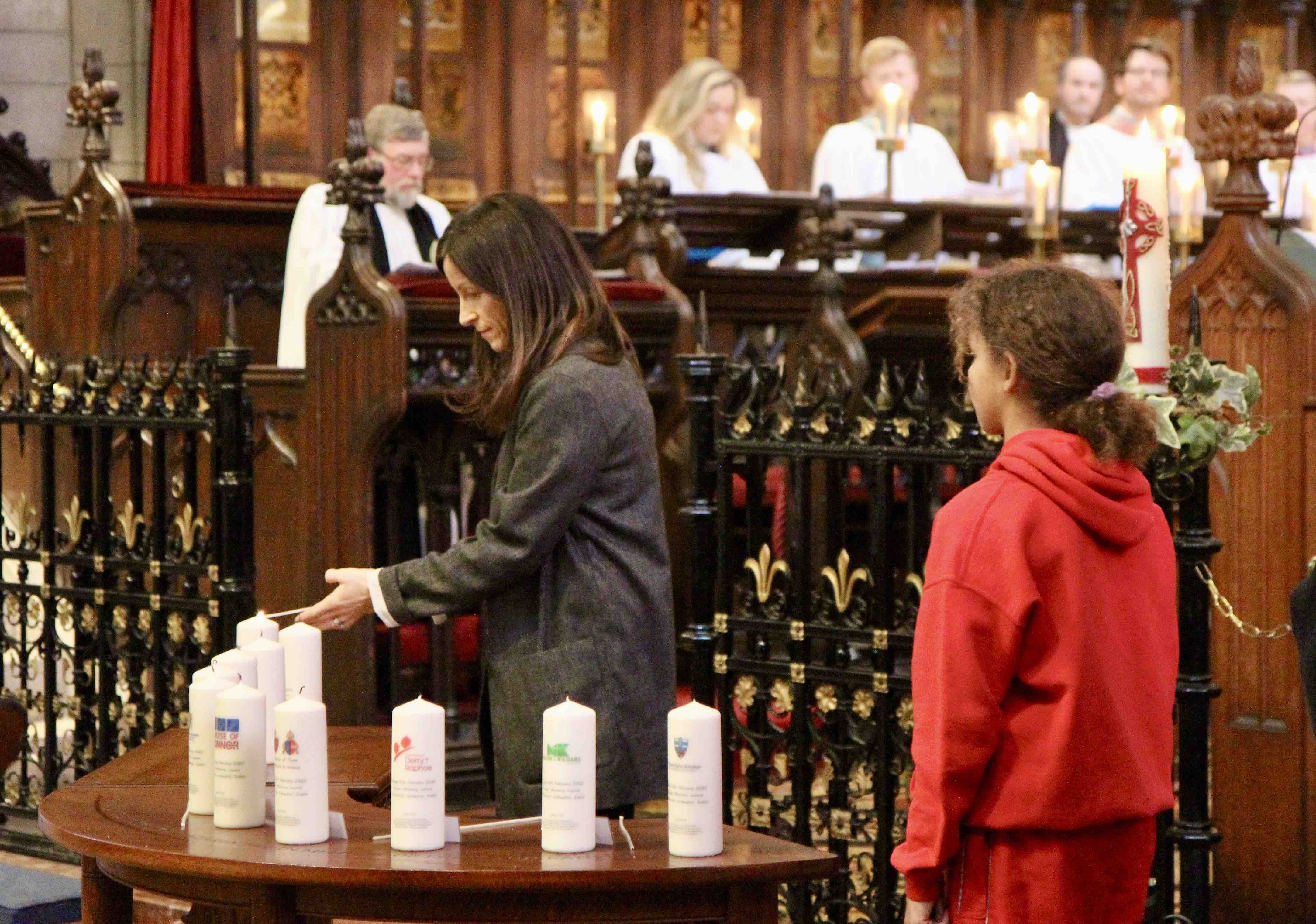 11 candles were lit at the start of the service - one for each diocese.