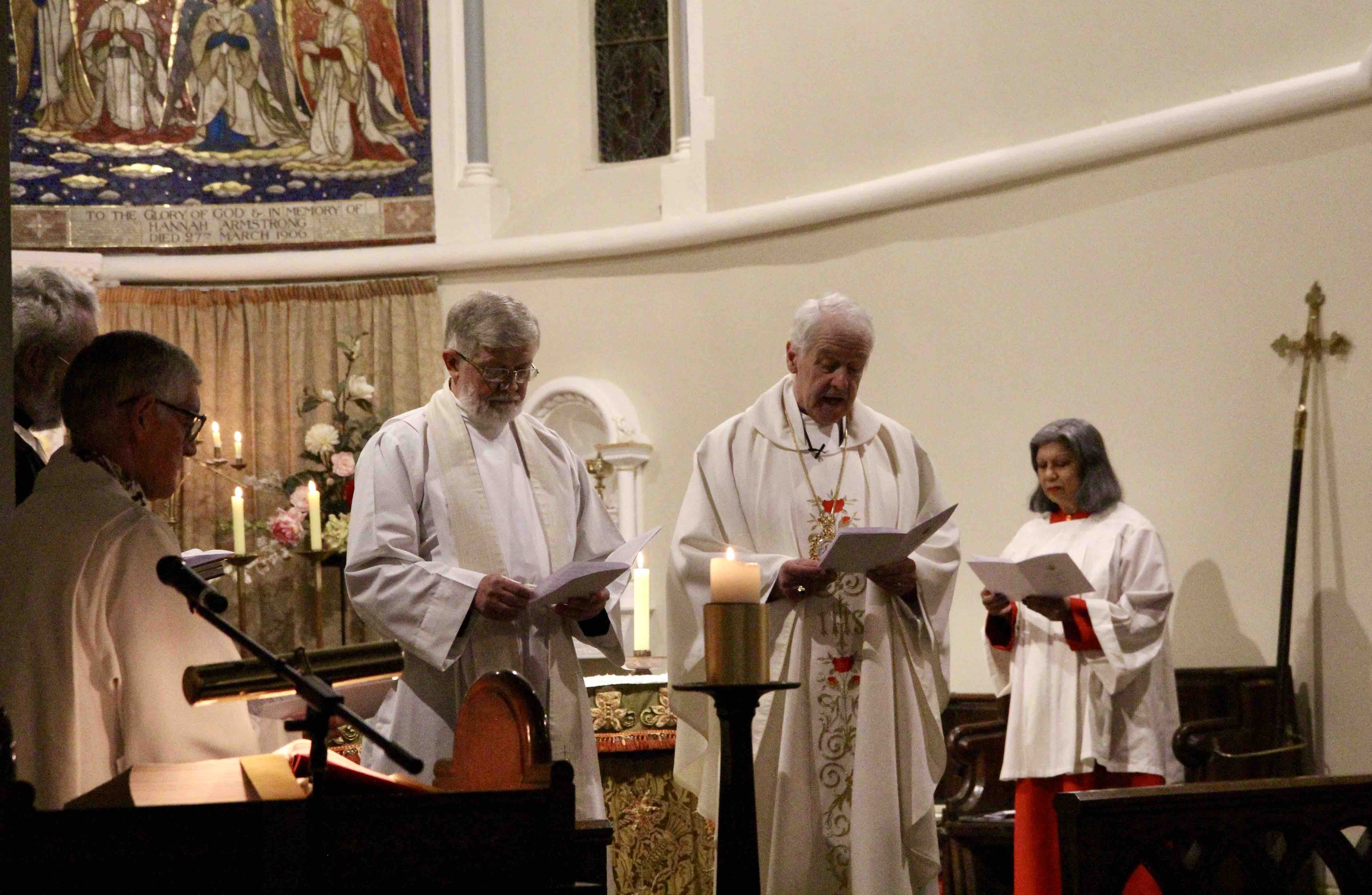 Canon Robert Jones is introduced as the new Chaplain to St John's by Archbishop Michael Jackson.