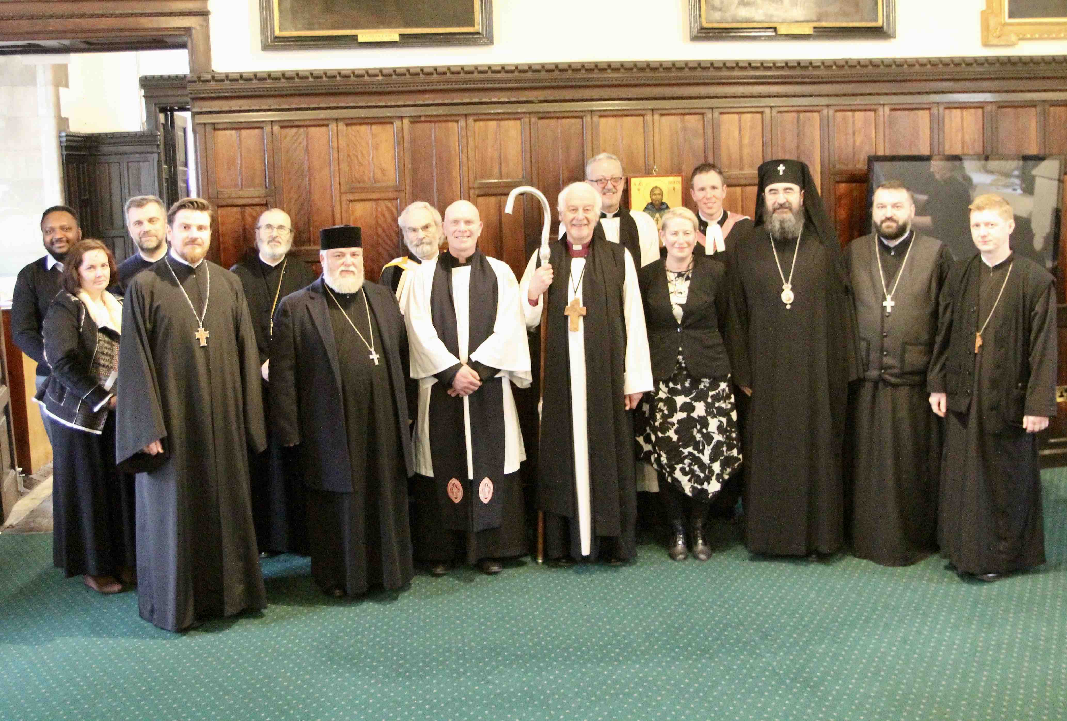 The newly installed canons and those who officated at the service of installation with clergy and representatives of the Romanian Orthodox Church.