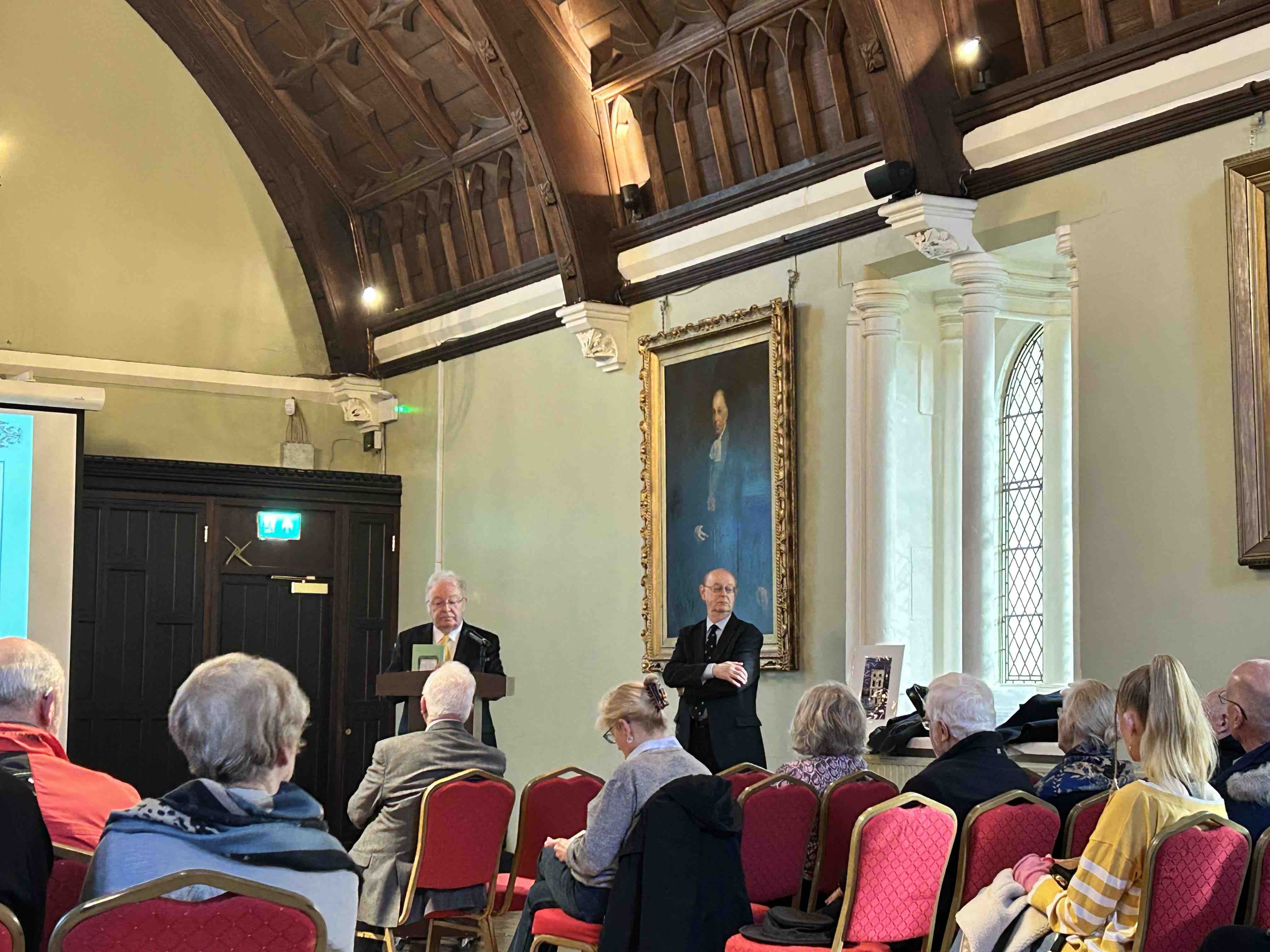 Felix Larkin addresses the audience at the first of the February lunchtime lecture series.