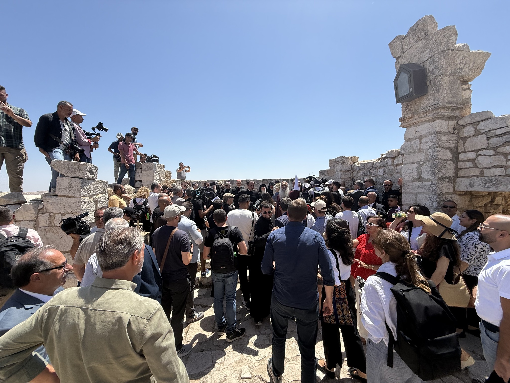 Patriarchs and Heads of Churches in Jerusalem solidarity visit to Taybeh. Photo - Dean Richard Sewell on Facebook.