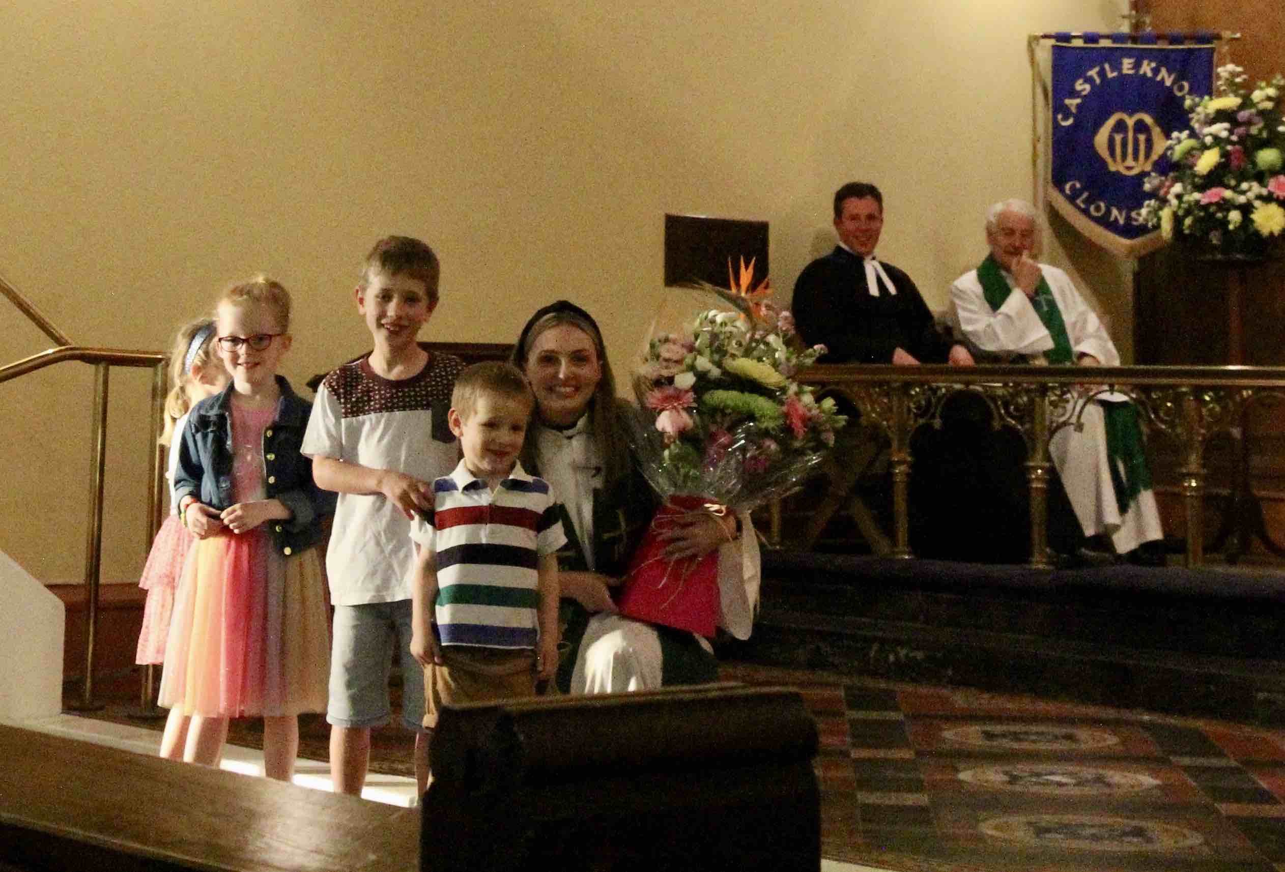 Younger parishioners presented Natasha with flowers.