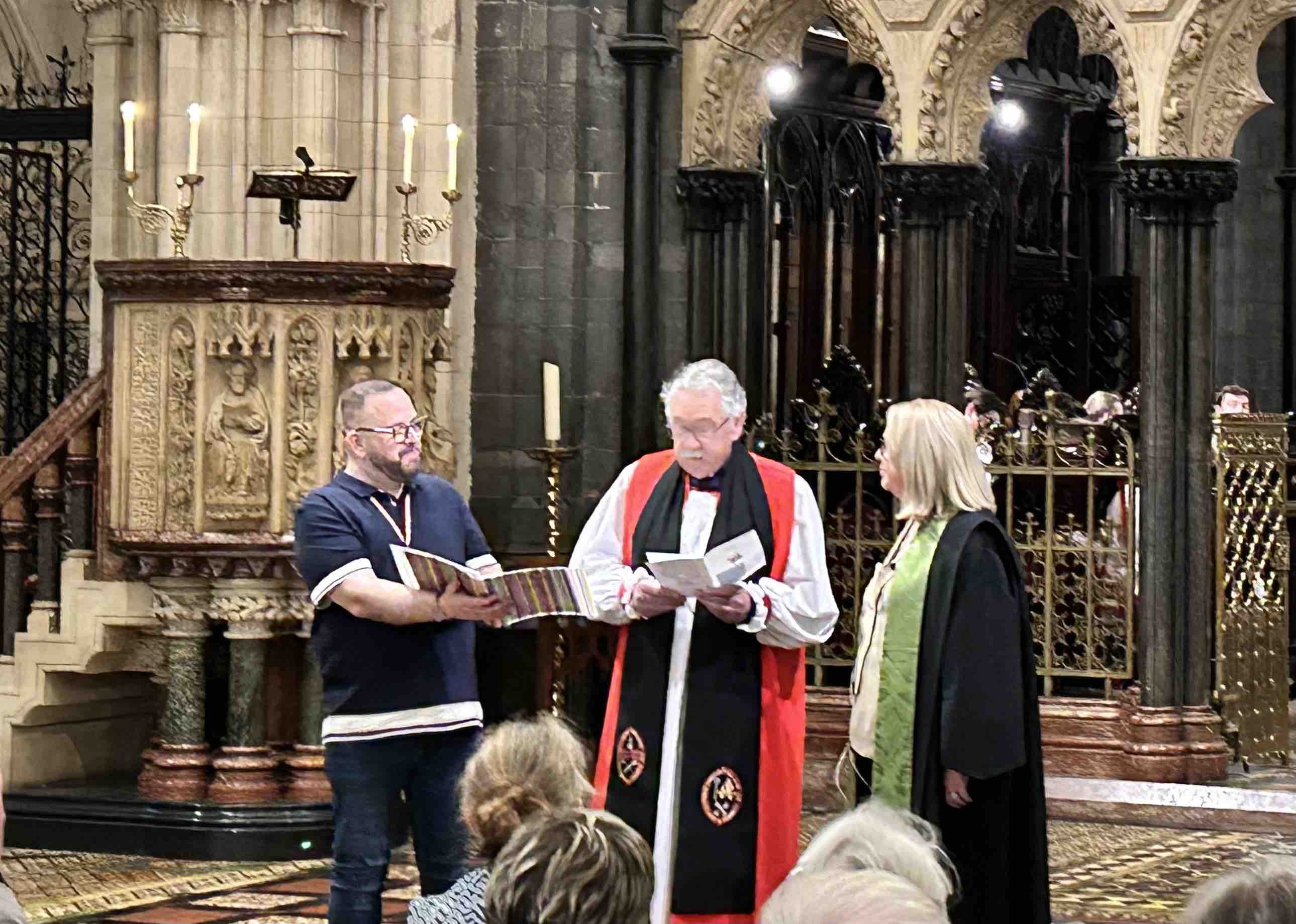 Dr Mary McAleese is welcomed as a Patron of CAI by its chairperson Mark Bowyer and Patron Bishop Trevor Williams.