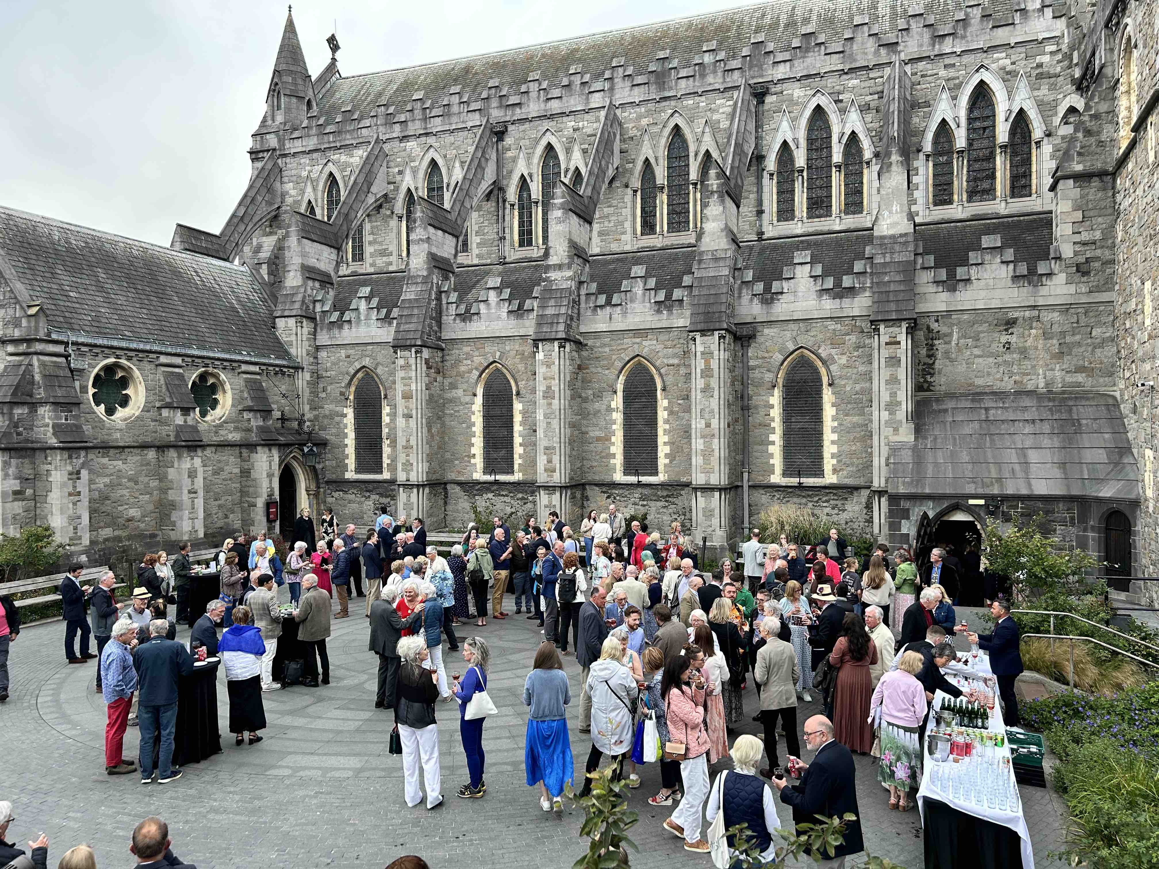 The reception outside the cathedral.