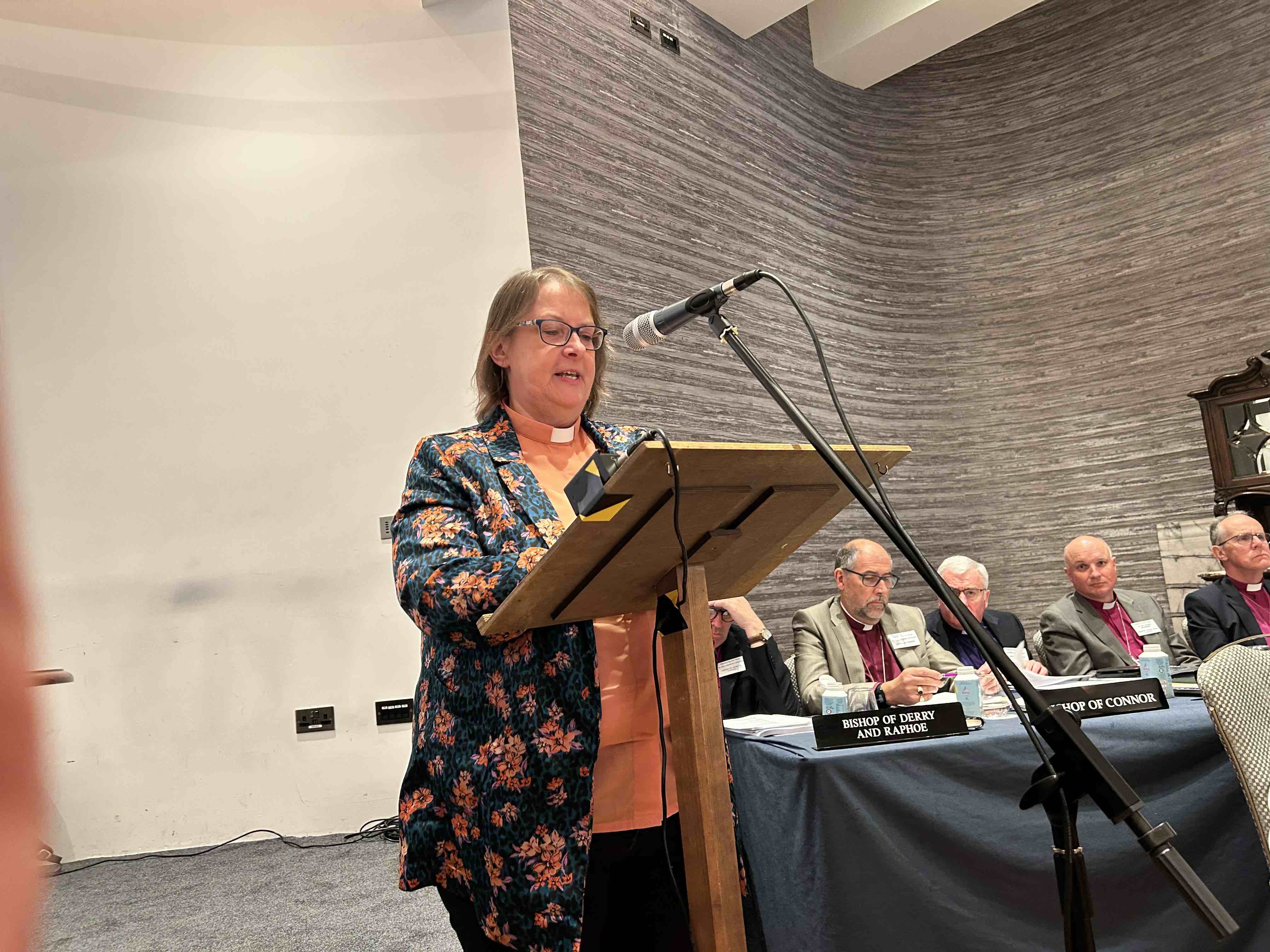 Canon Lesley Robinson introducting a motion on marriage.