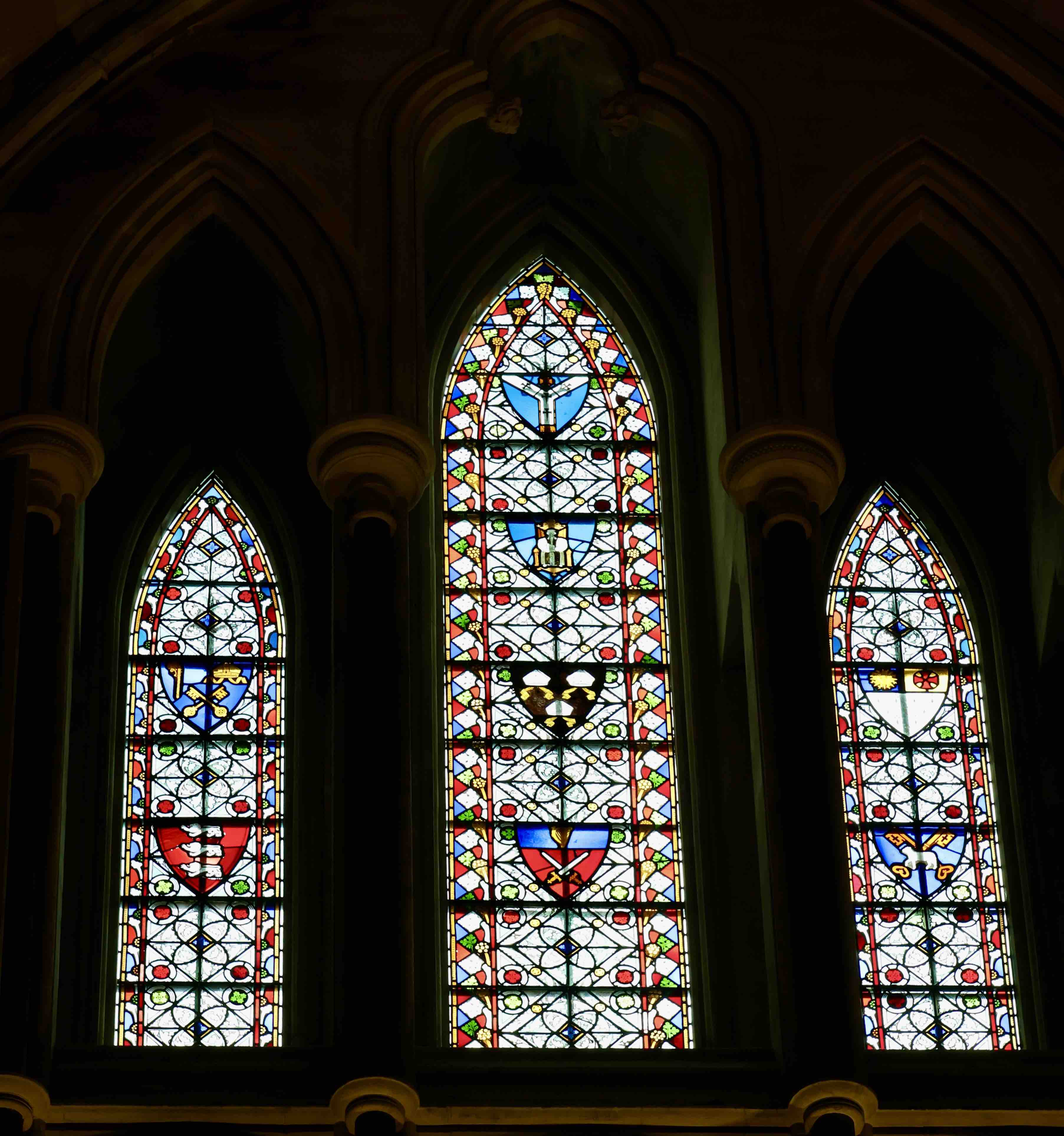 Some of the newly restored clerestory windows.