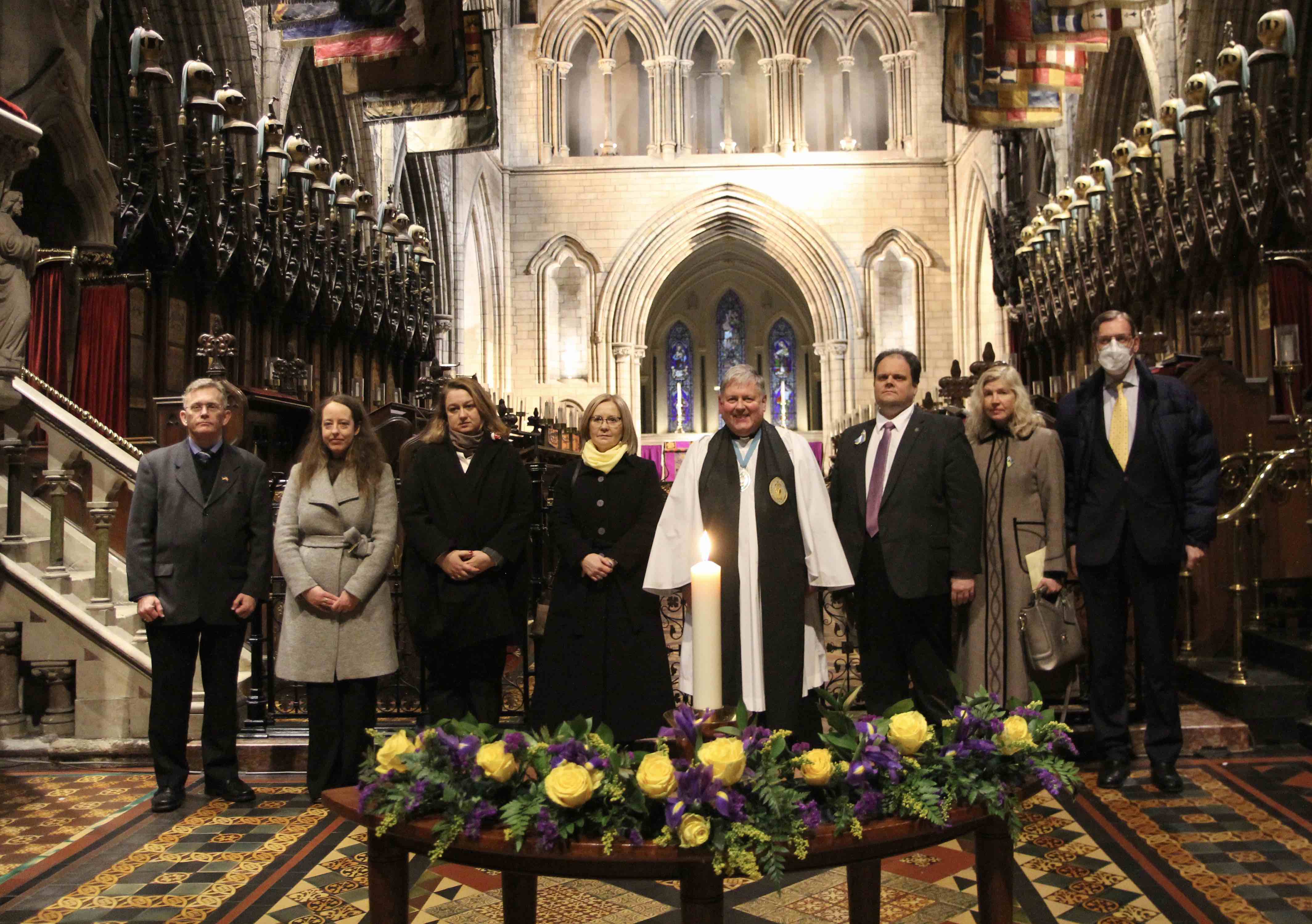 Dean William Morton with Ambassadors and representatives from Denmark, Britain, Bulgaria, Poland, Lithuania and the Netherlands.