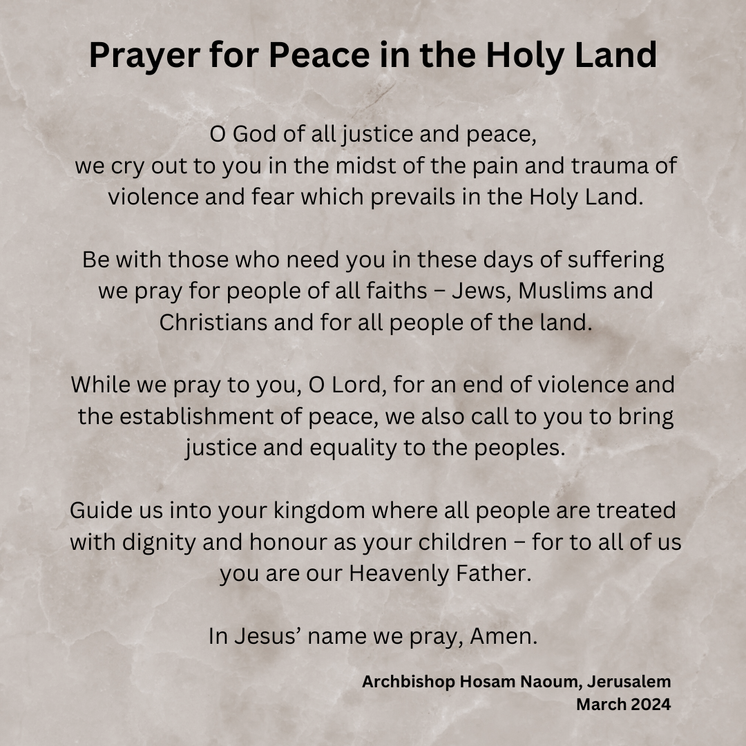 Prayer for Peace in the Holy Land: by the Archbishop of Jerusalem - The ...