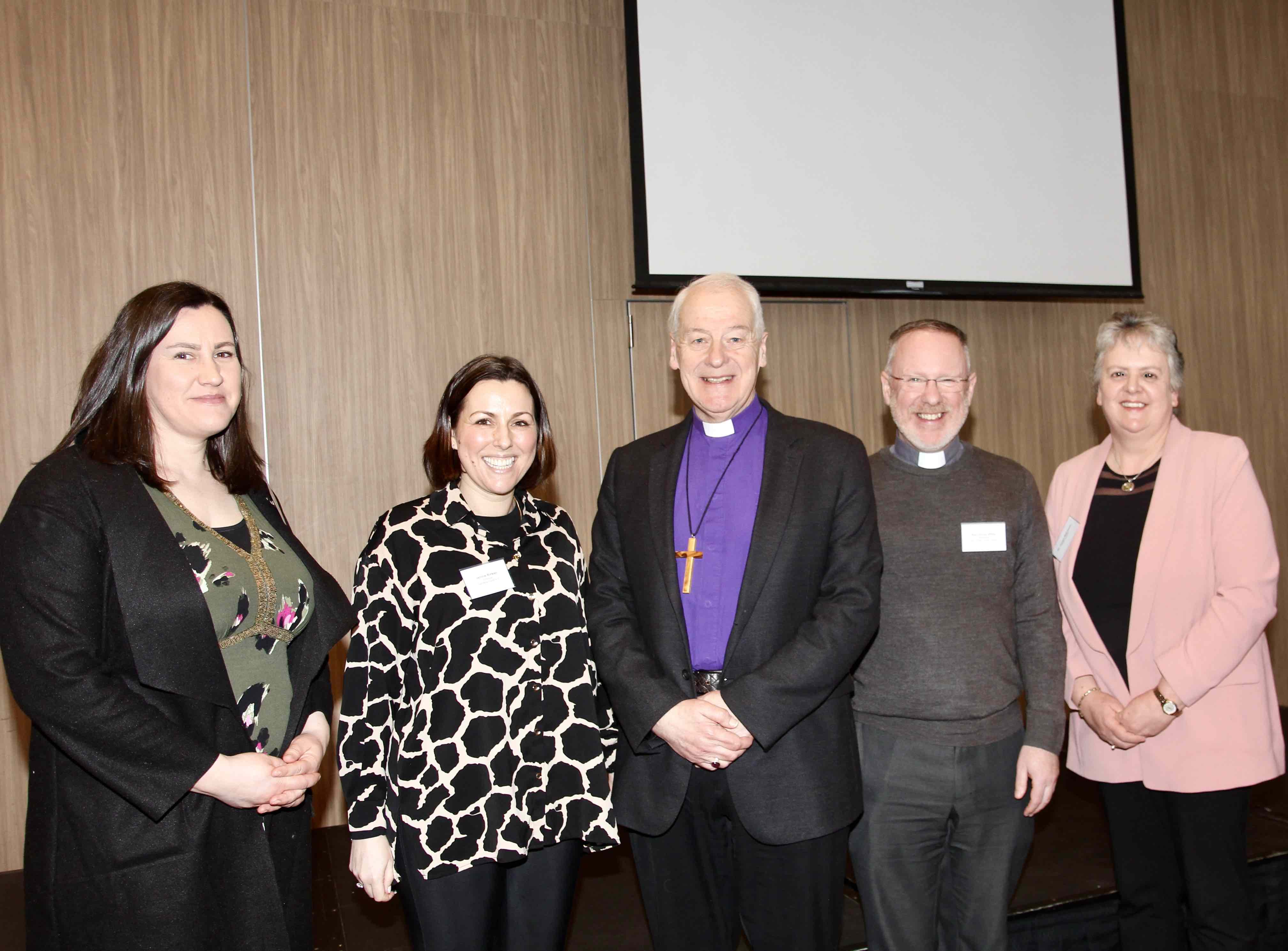 Naomi Rousseau, Jennie Kirwan, Archbishop Michael Jackson, the Revd David White and Dr Jacqui Wilkinson.