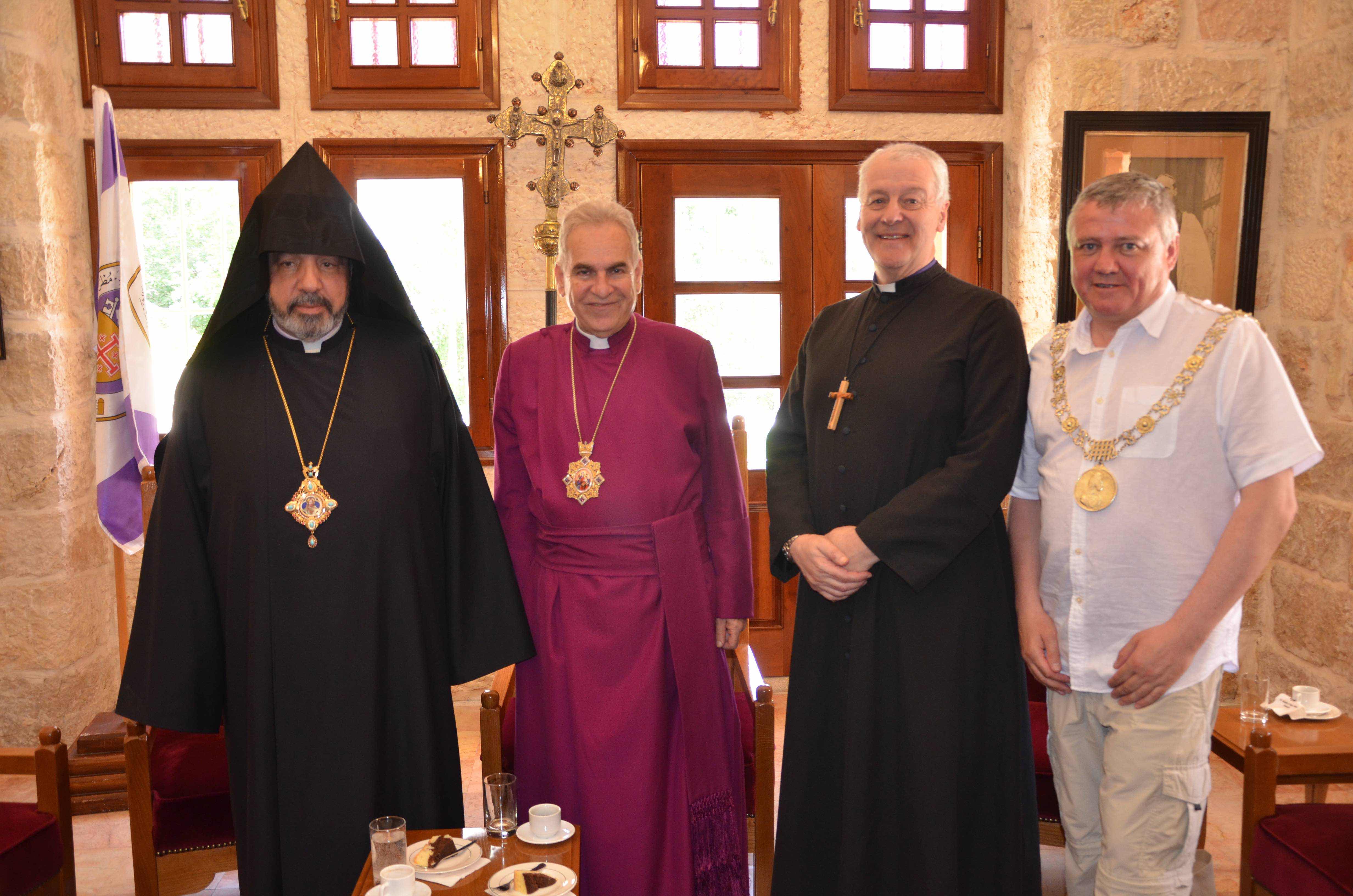 The Armenian Patriarch, Archbishop Suheil Dawani, Archbishop Michael Jackson and the Lord Mayor Brendan Carr (Photo: Fanchea Gibson/The Office of the Lord Mayor)