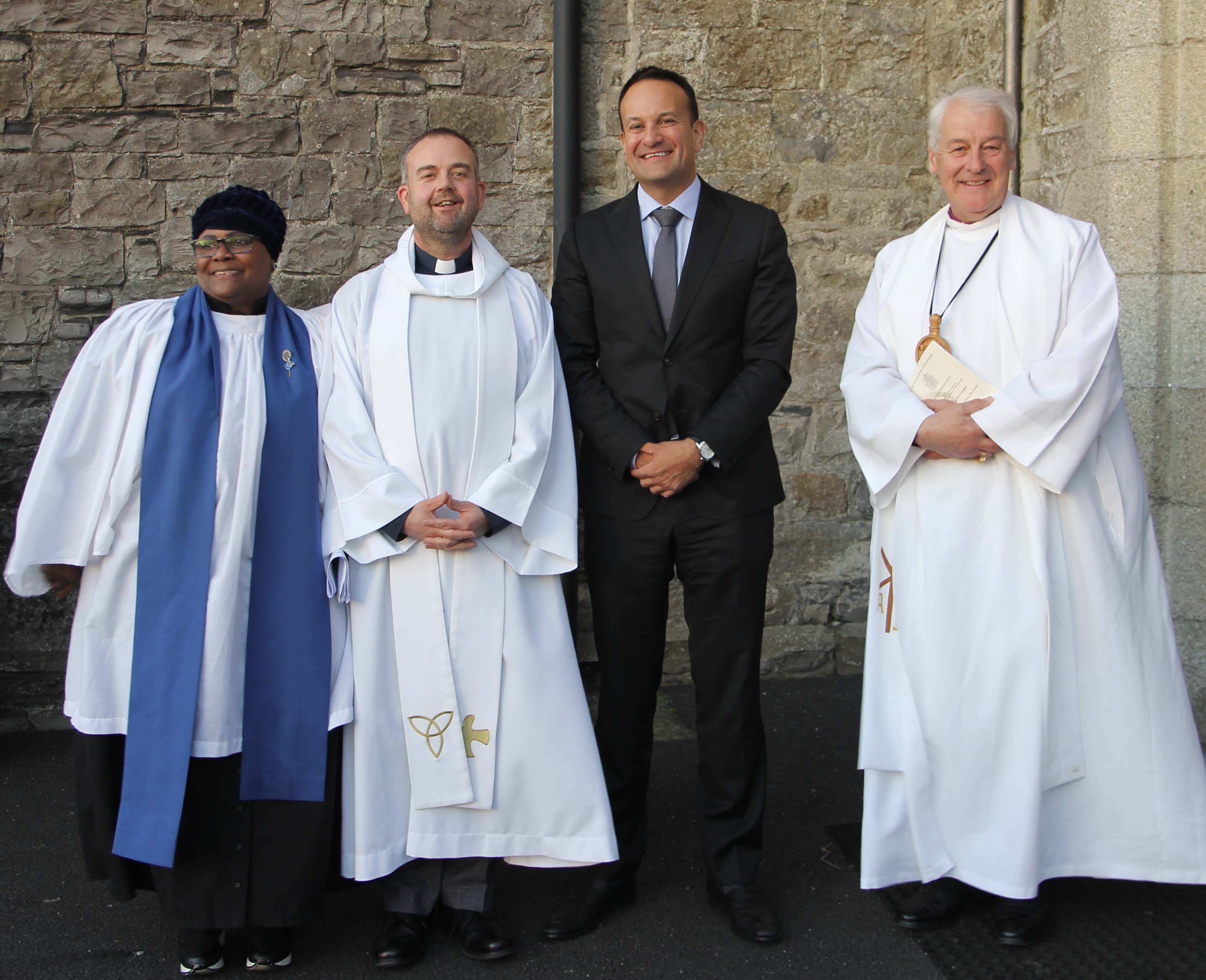 Stella Obe, the Revd Colin McConaghie, Tainaiste Leo Varadkar and Archbishop Michael Jackson.