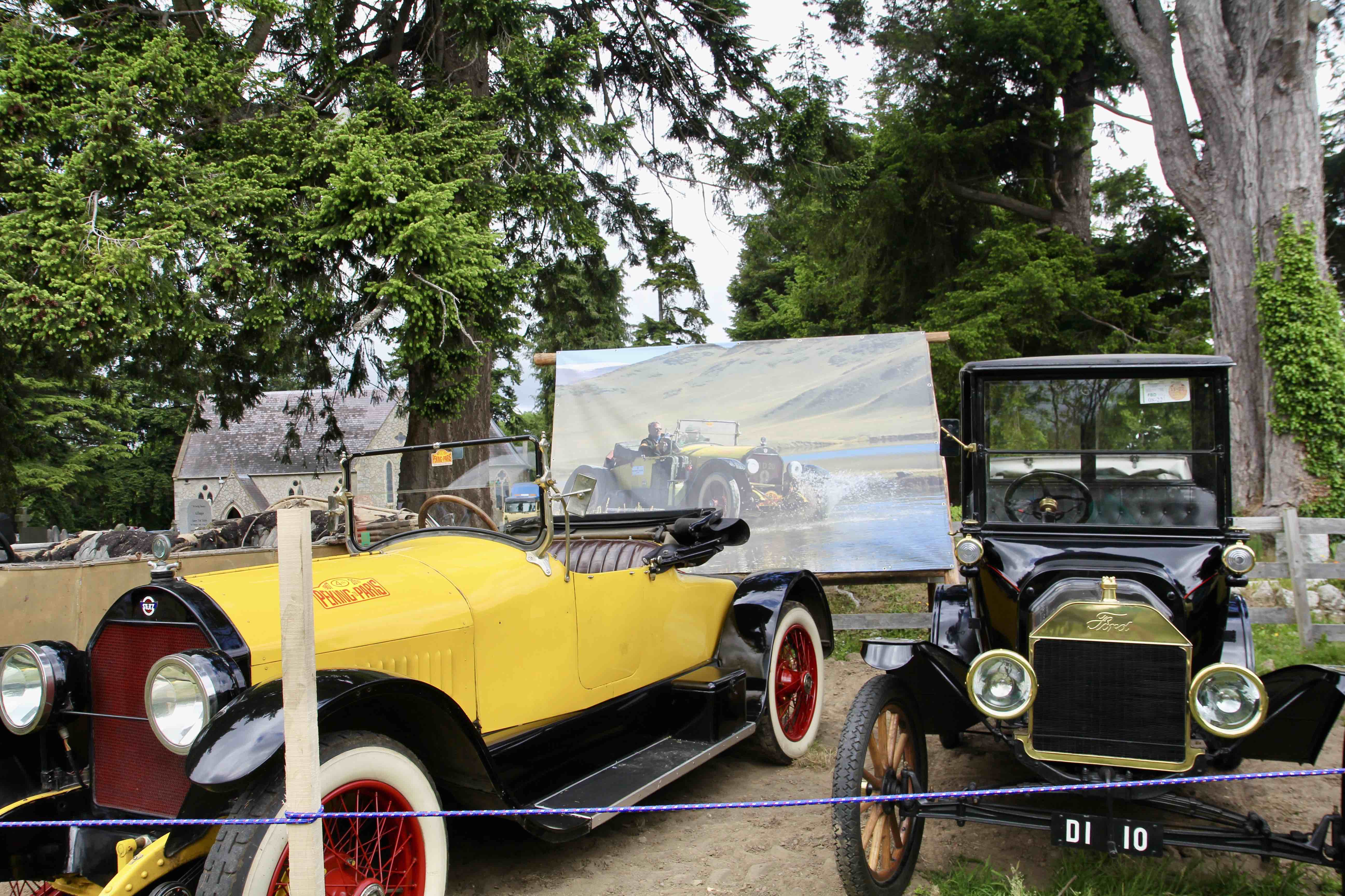 The Stutz Bearcat and a Ford Model T.