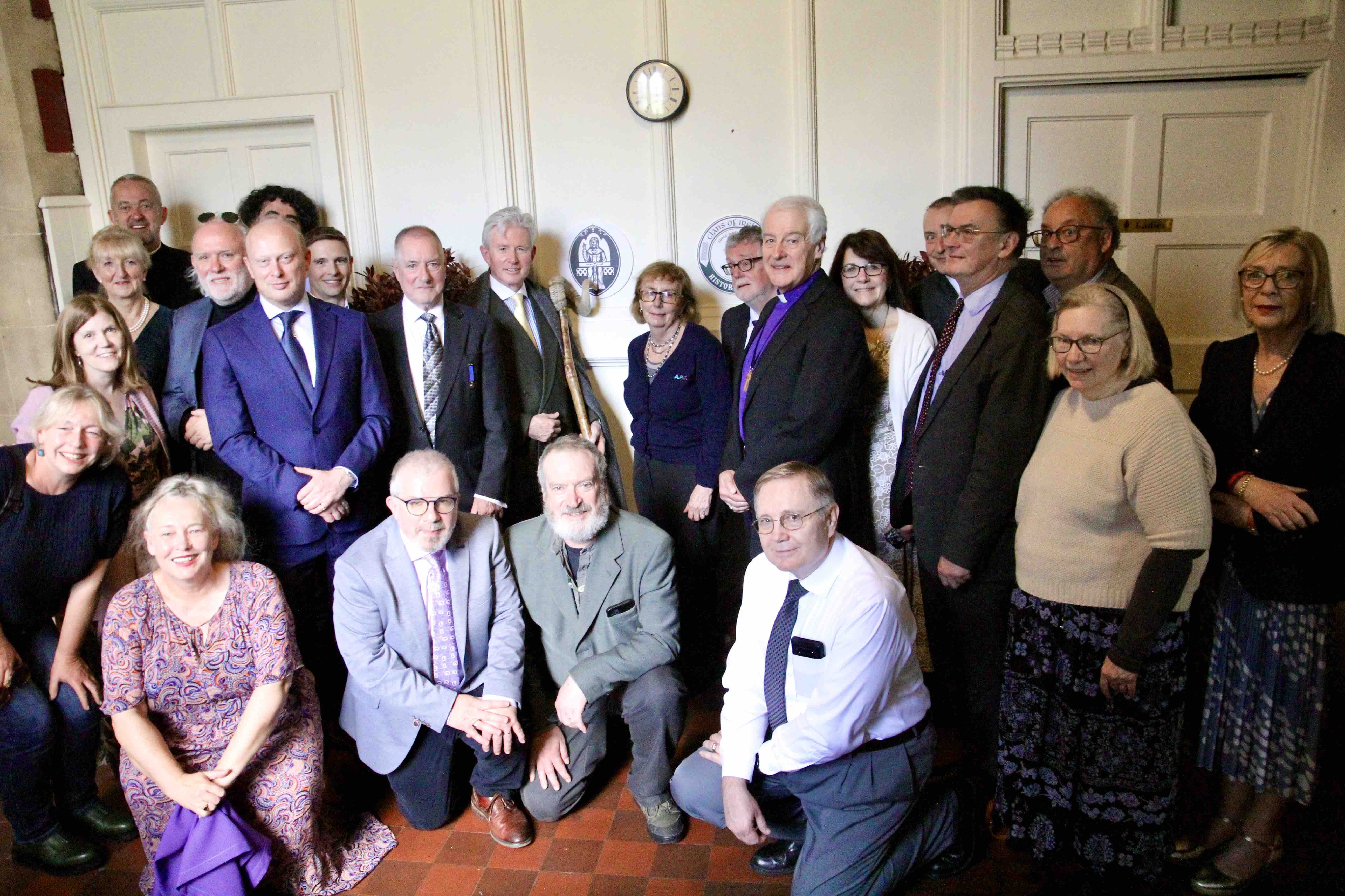 Members of the Clans of Ireland at the unveiling of the plaques which confirm Christ Church Cathedral as the Clans' meeting place.