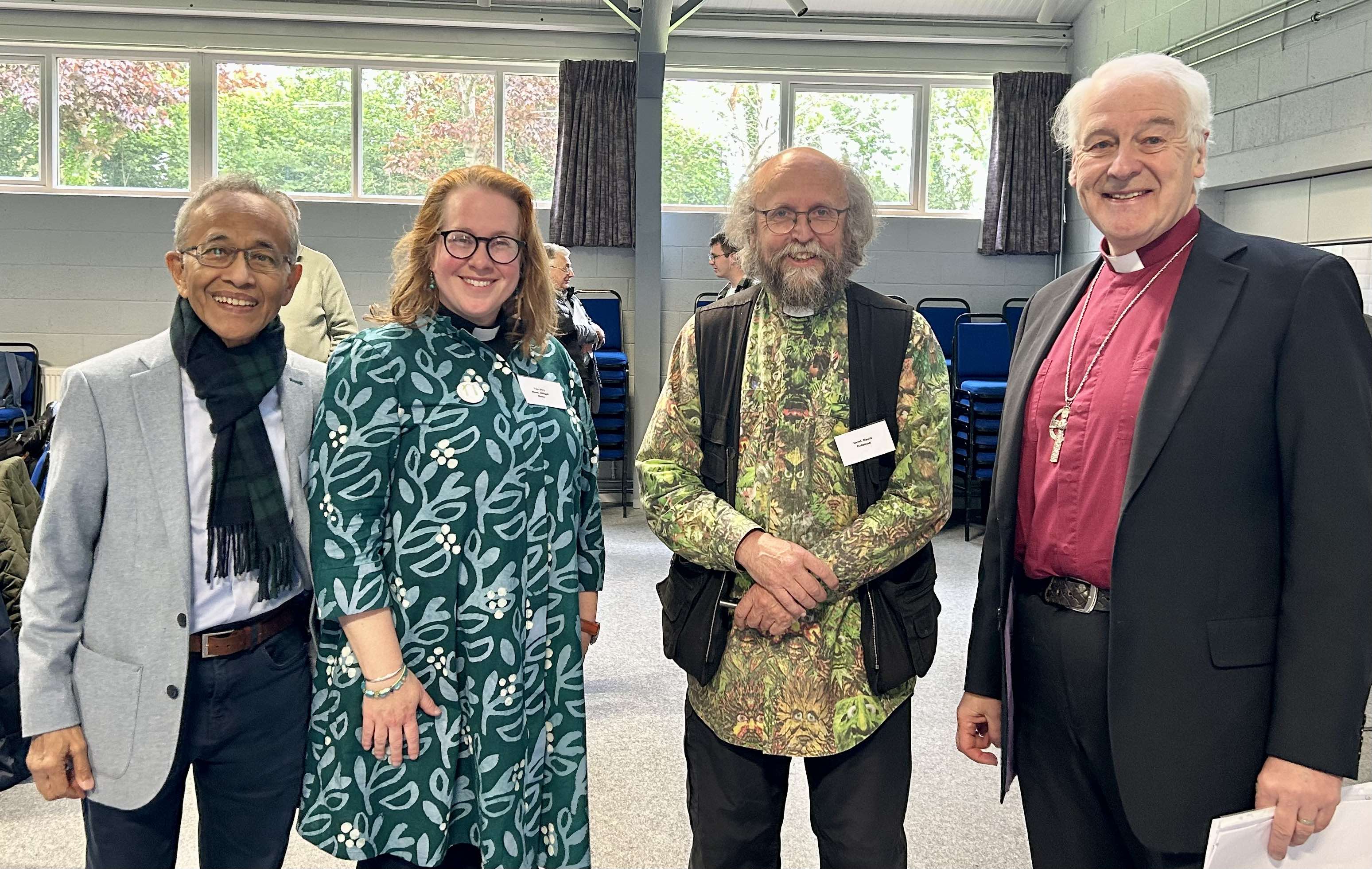 Dr Raja Harun MBE, Dean Abigail Sines, the Revd David Coleman and Archbishop Michael Jackson.