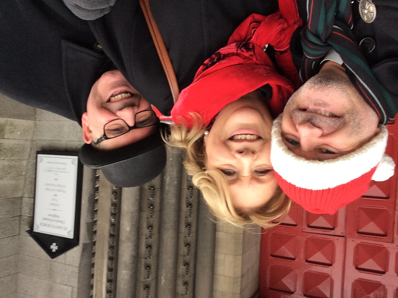 Former President of Ireland, Mary McAleese with Canon David Gillespie and Fred Deane.