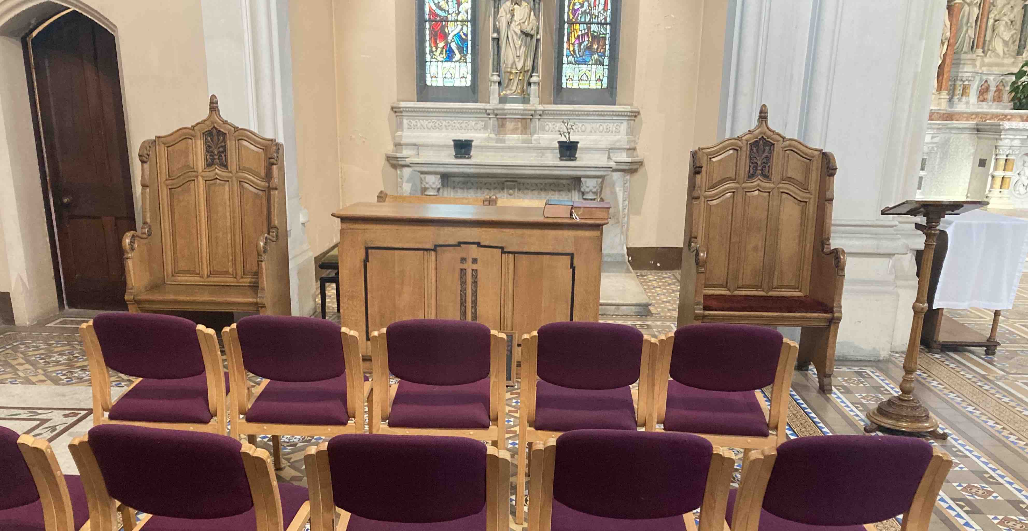 The altar furniture that was rededicated.