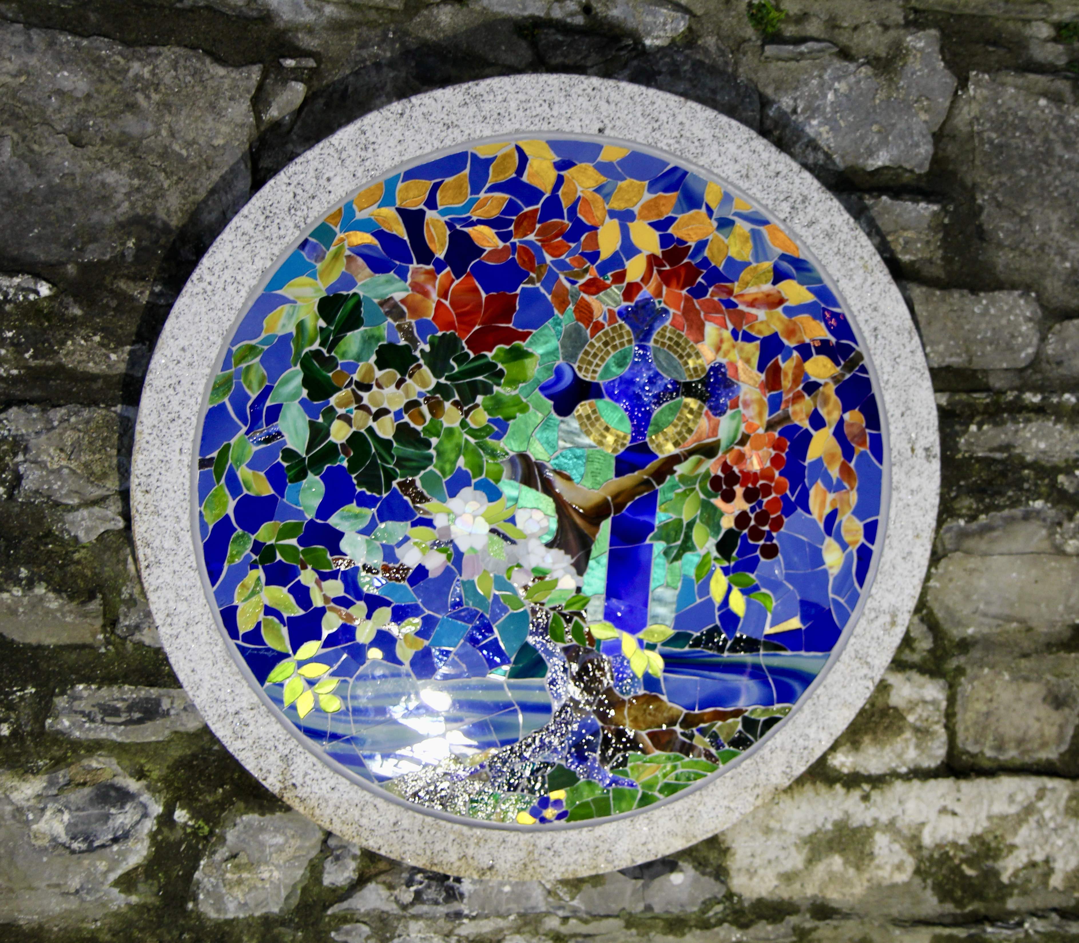 The mosaic created by Joan Forsdyke.