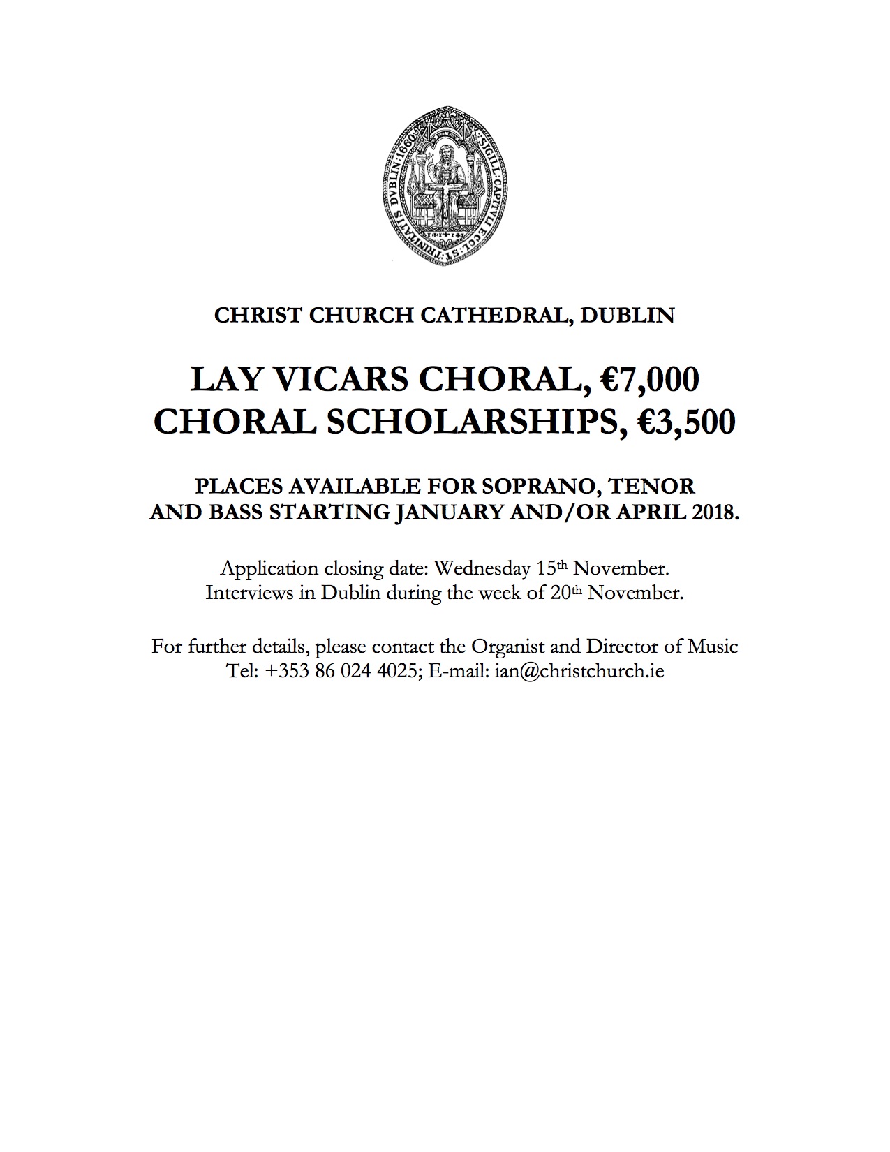 Lay Vicar Advert