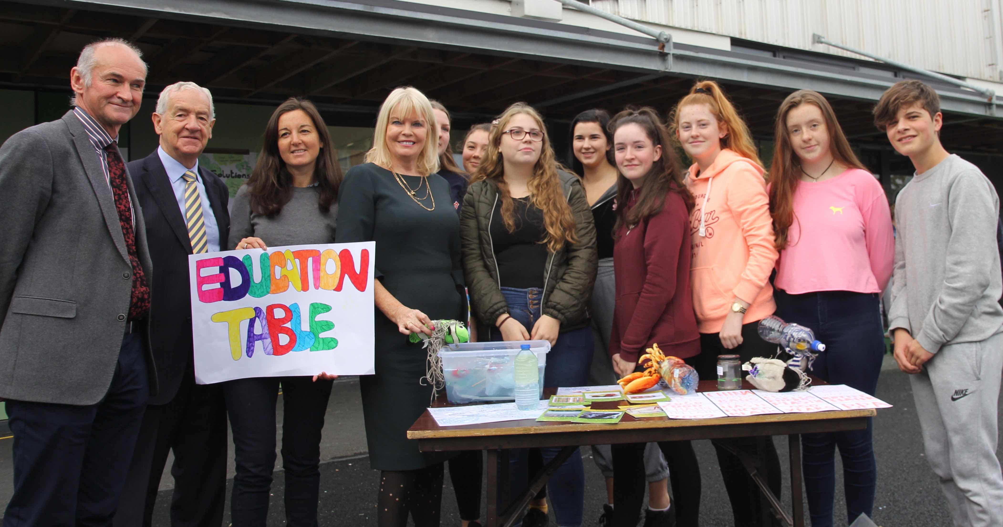 Transition Year students highlighting the damage plastic does in oceans.