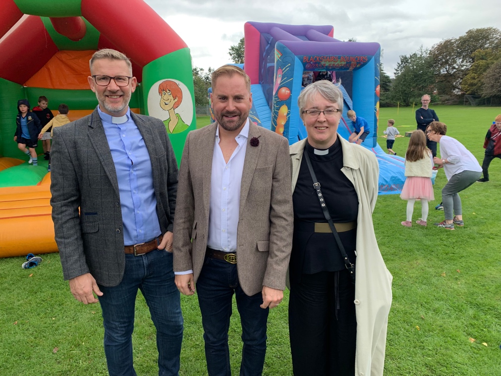 The Revd Rob Jones, Ian Packham and the Revd Prof Anne Lodge.